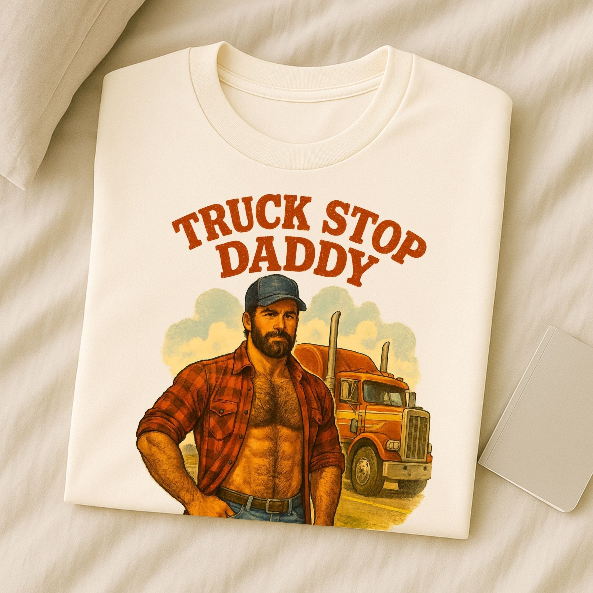 Sexy Gay Trucker Shirt — Muscle Fetish Tee for Him, Roadside Daddy Top, Truck Stop Daddy - Craig Michael Design