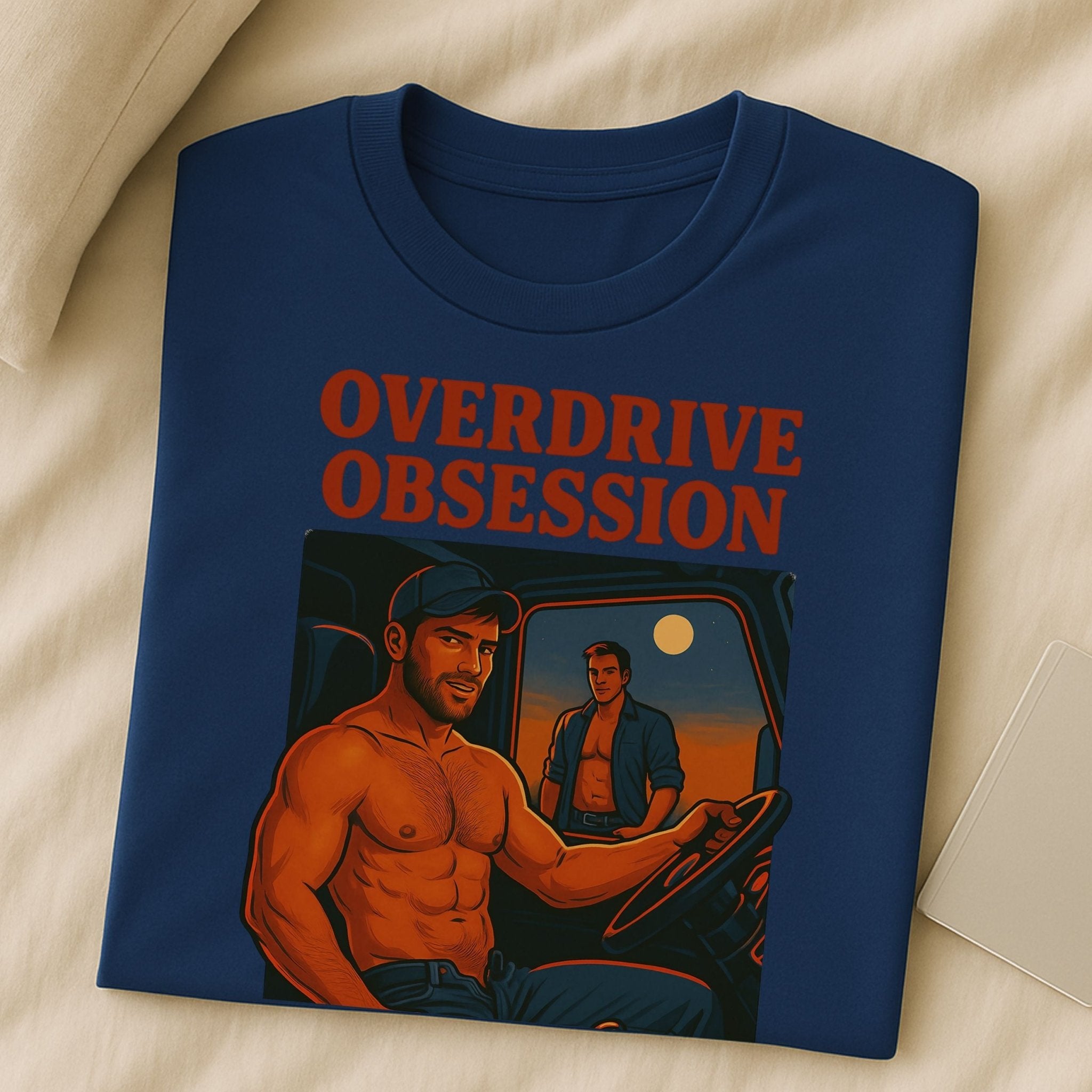 Sexy Trucker Tee — Muscular Gay Fetish Shirt, Semi - Truck Driver Top, Overdrive Obsession - Craig Michael Design