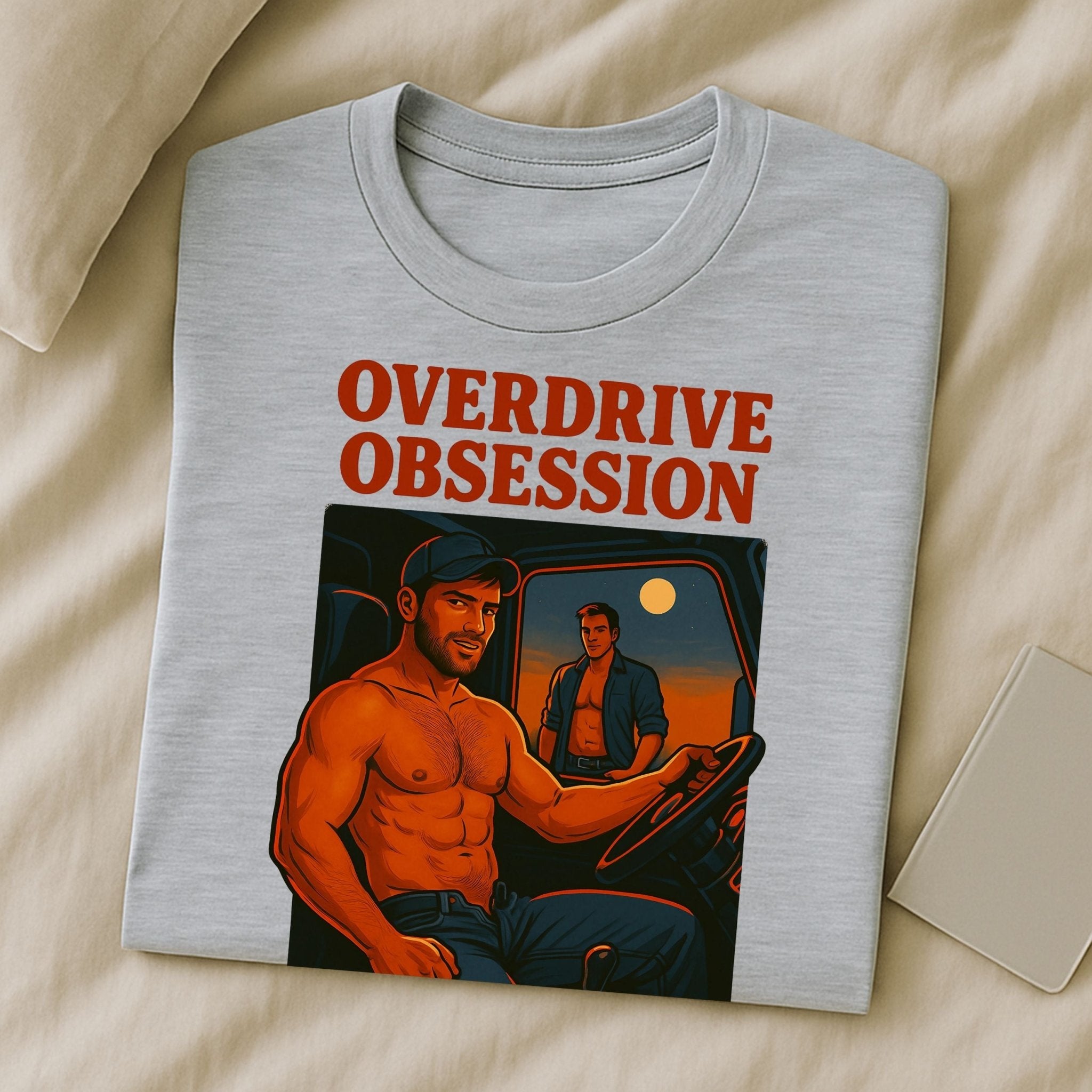 Sexy Trucker Tee — Muscular Gay Fetish Shirt, Semi - Truck Driver Top, Overdrive Obsession - Craig Michael Design