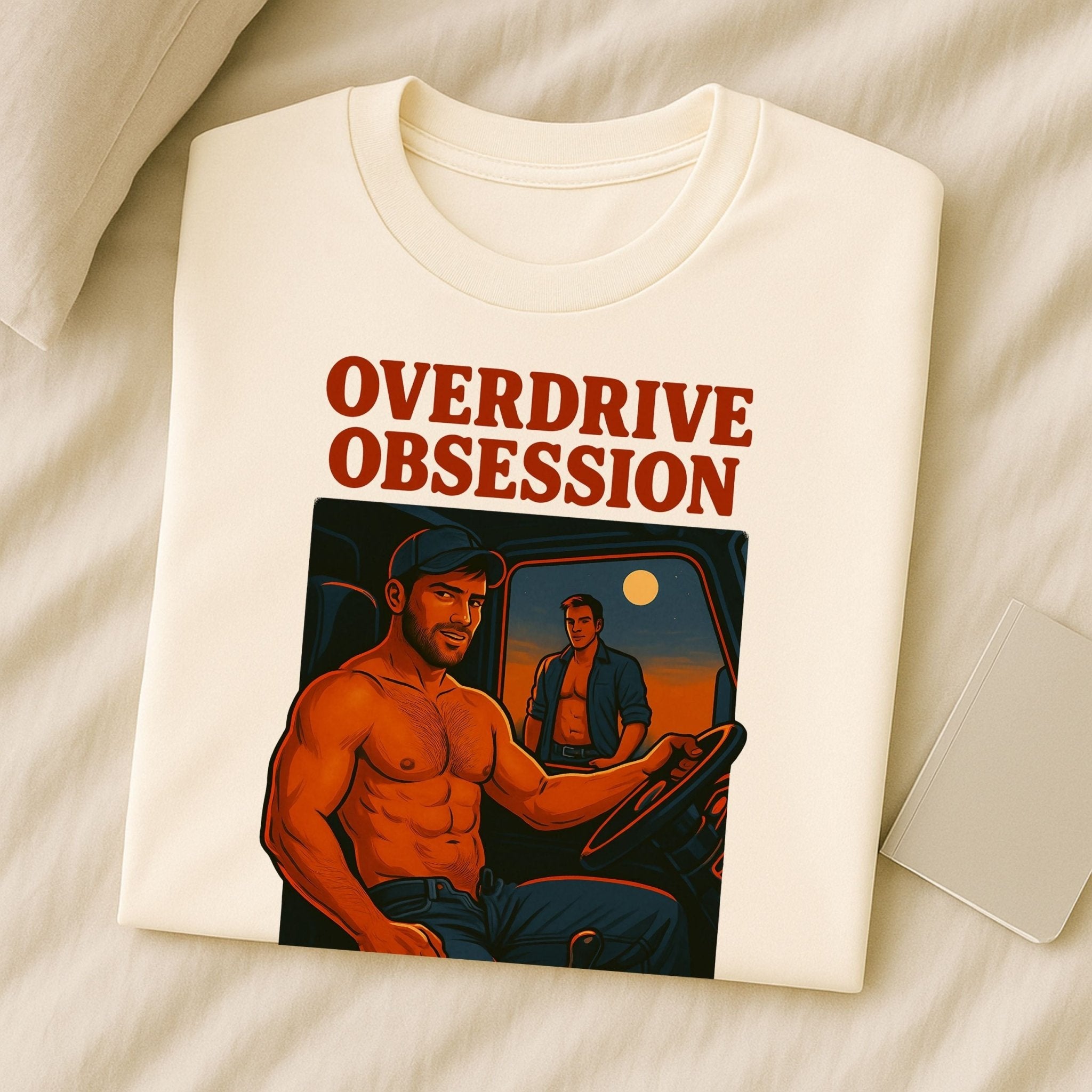 Sexy Trucker Tee — Muscular Gay Fetish Shirt, Semi - Truck Driver Top, Overdrive Obsession - Craig Michael Design