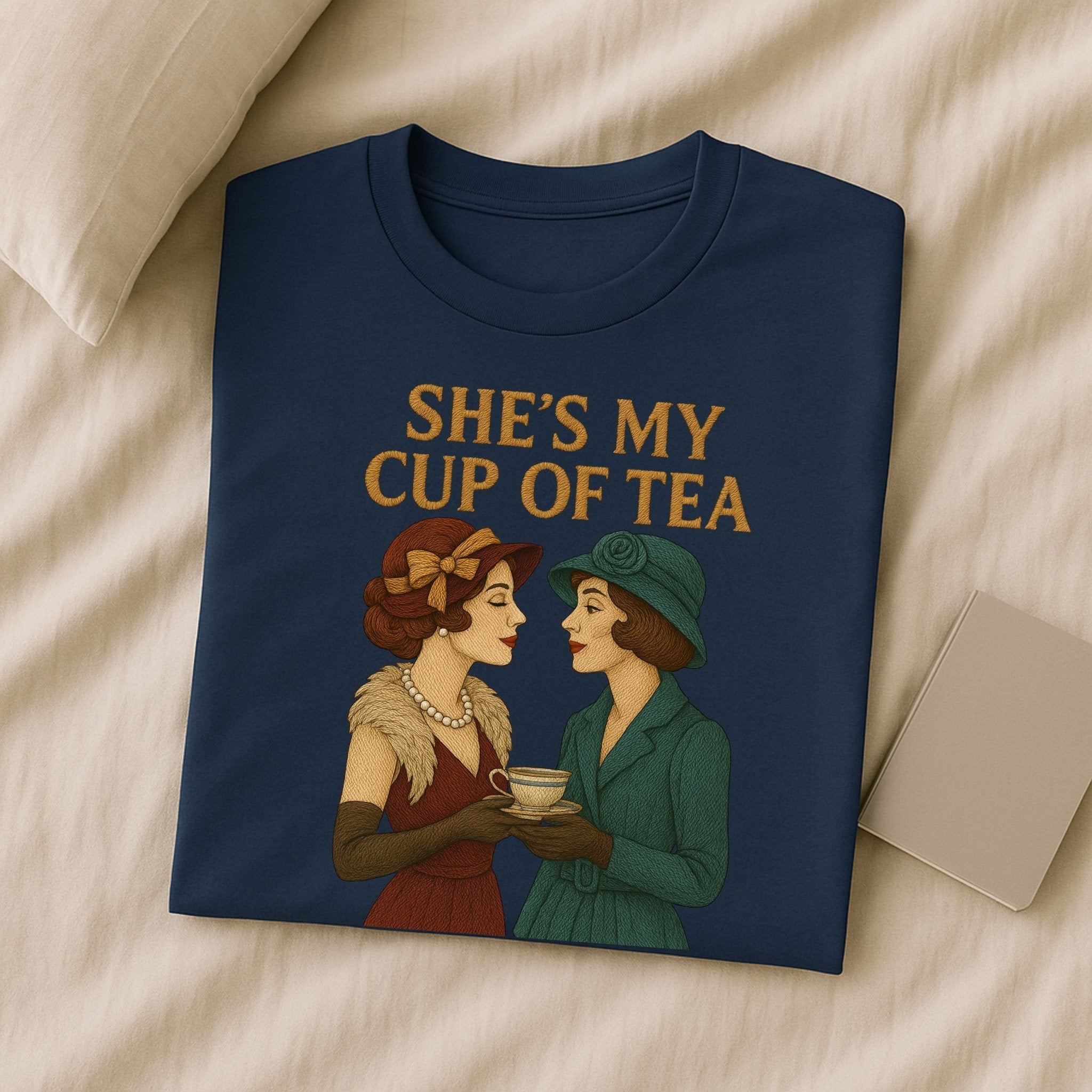 She’s My Cup of Tea – Vintage Sapphic T-Shirt, Romantic Lesbian Gift - Craig Michael Design