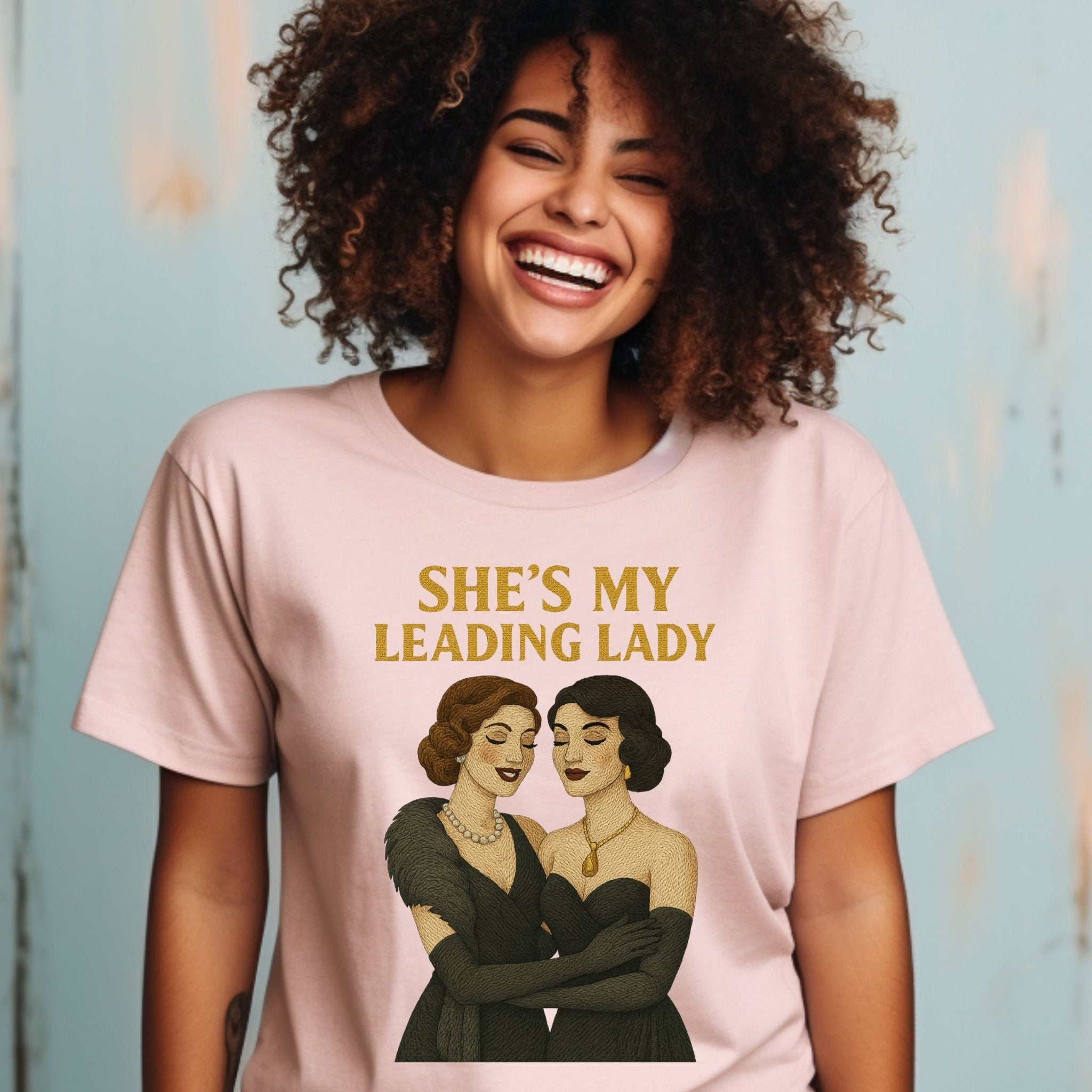She’s My Leading Lady – 1930s Lesbian T-Shirt, Vintage Glam Pride Tee - Craig Michael Design