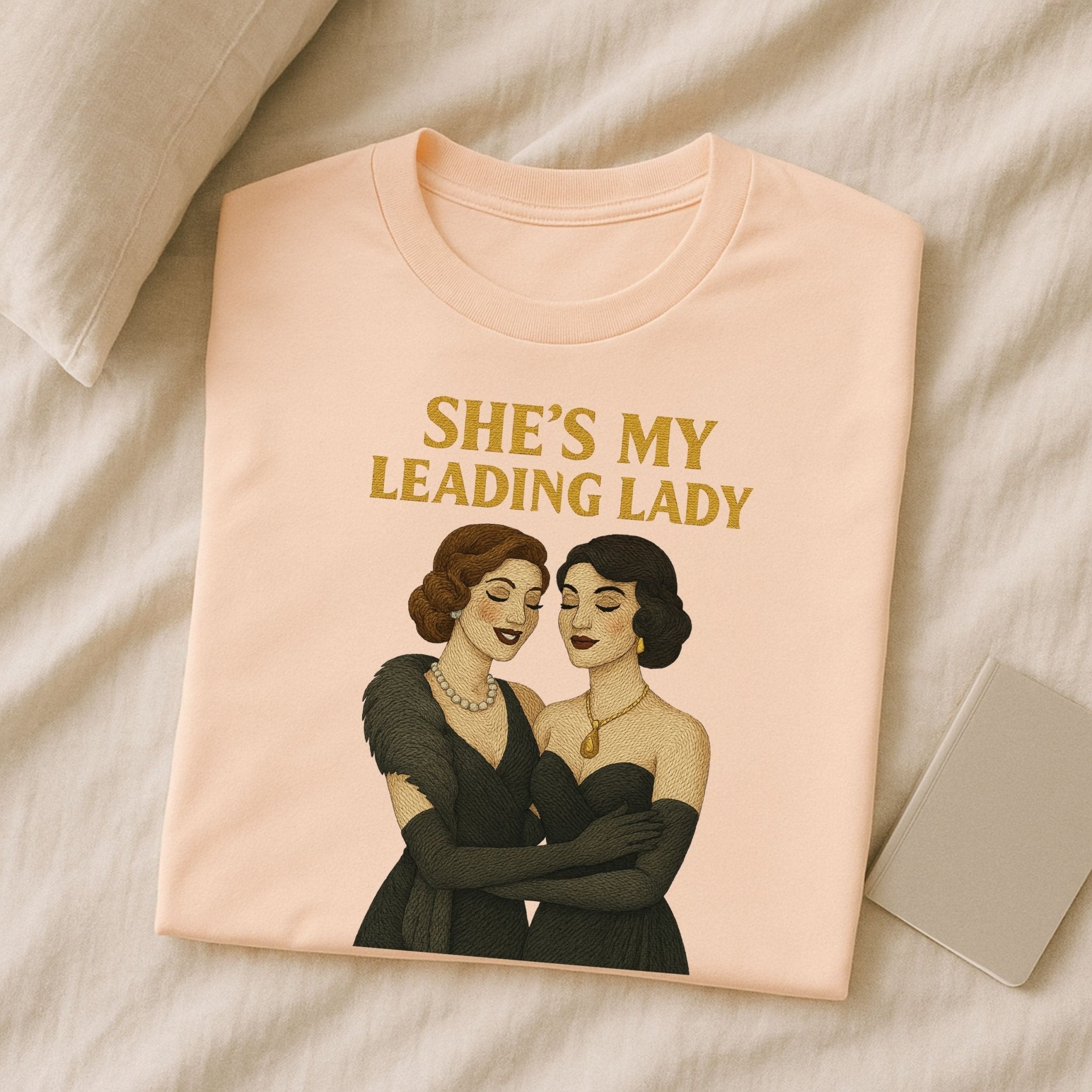 She’s My Leading Lady – 1930s Lesbian T-Shirt, Vintage Glam Pride Tee - Craig Michael Design
