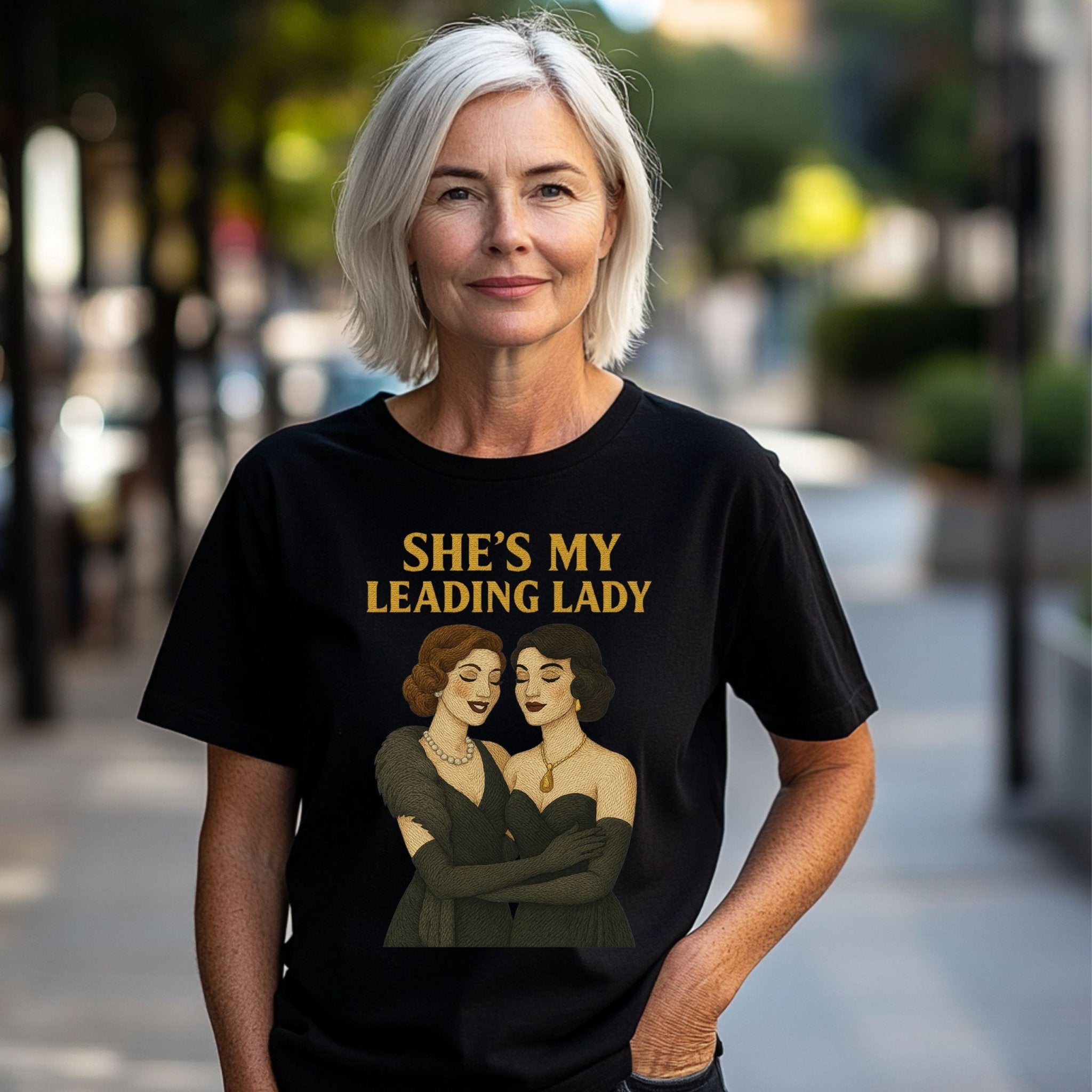 She’s My Leading Lady – 1930s Lesbian T-Shirt, Vintage Glam Pride Tee - Craig Michael Design