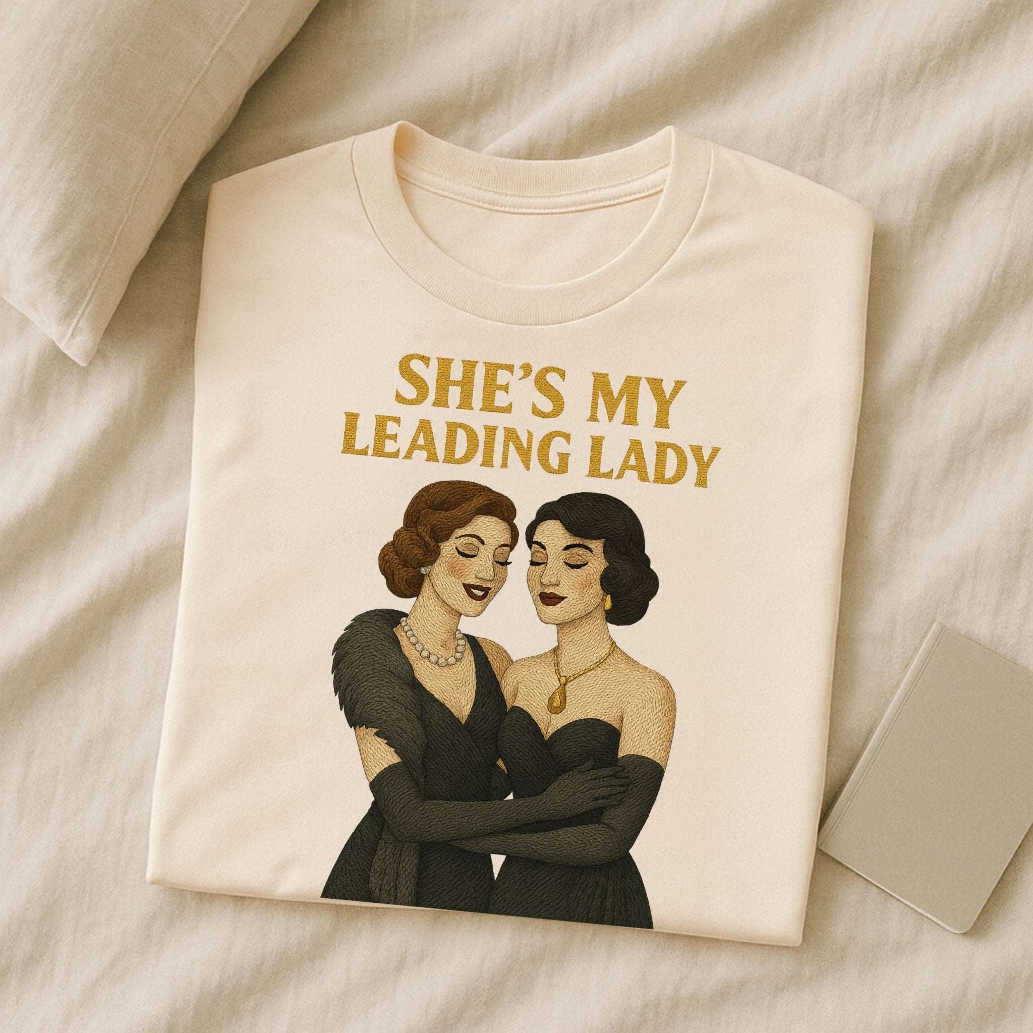 She’s My Leading Lady – 1930s Lesbian T-Shirt, Vintage Glam Pride Tee - Craig Michael Design