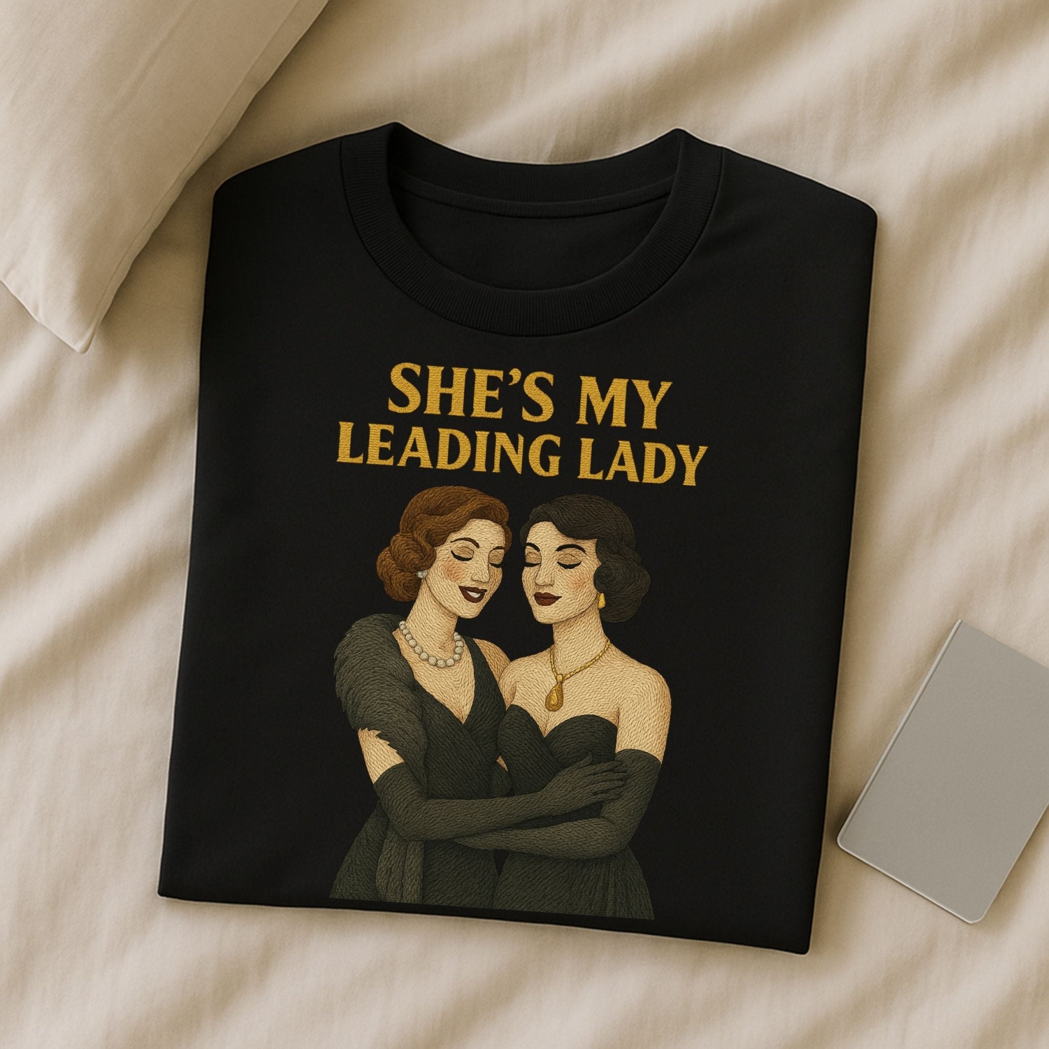 She’s My Leading Lady – 1930s Lesbian T-Shirt, Vintage Glam Pride Tee - Craig Michael Design