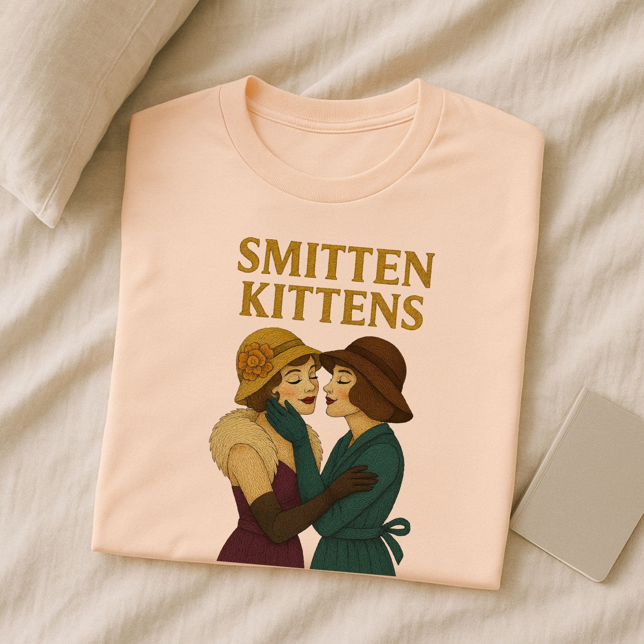 Smitten Kittens – Vintage Lesbian T-Shirt, Romantic Sapphic Gift - Craig Michael Design