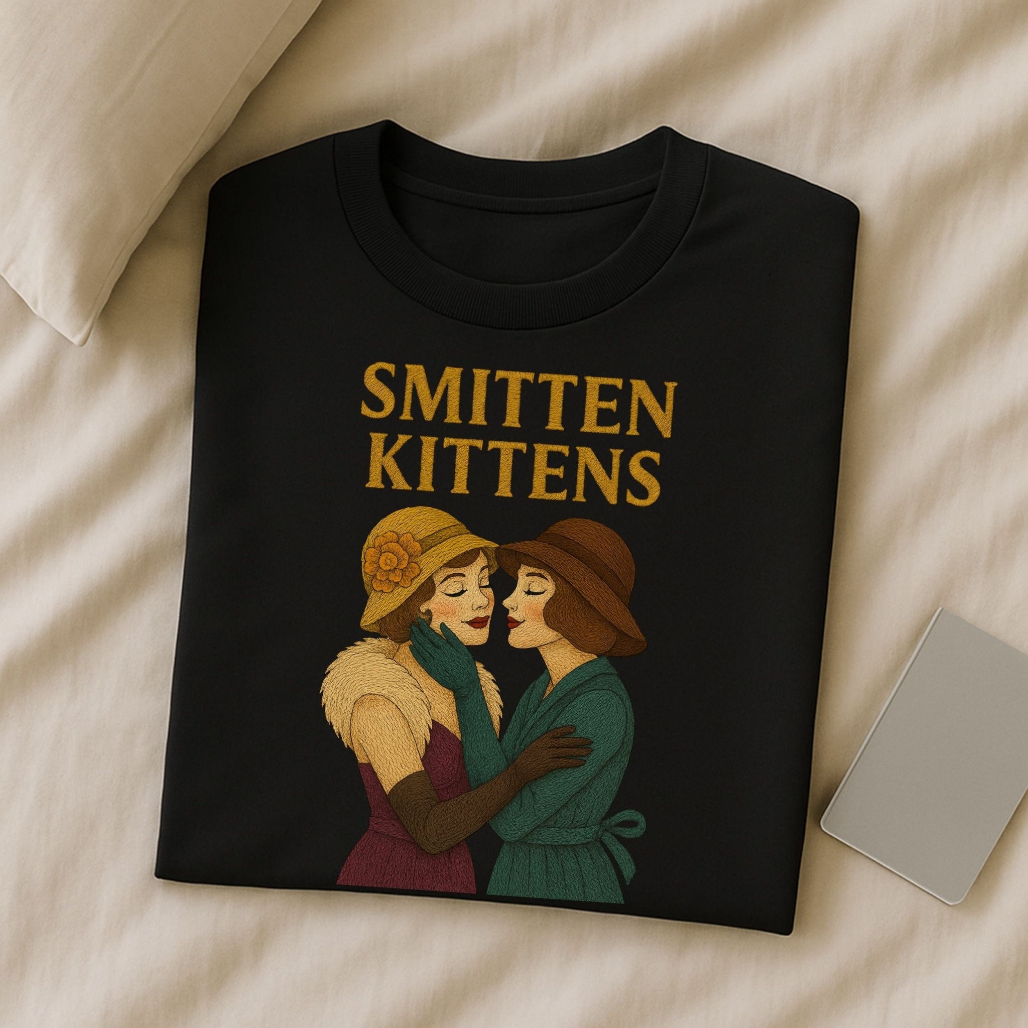 Smitten Kittens – Vintage Lesbian T-Shirt, Romantic Sapphic Gift - Craig Michael Design