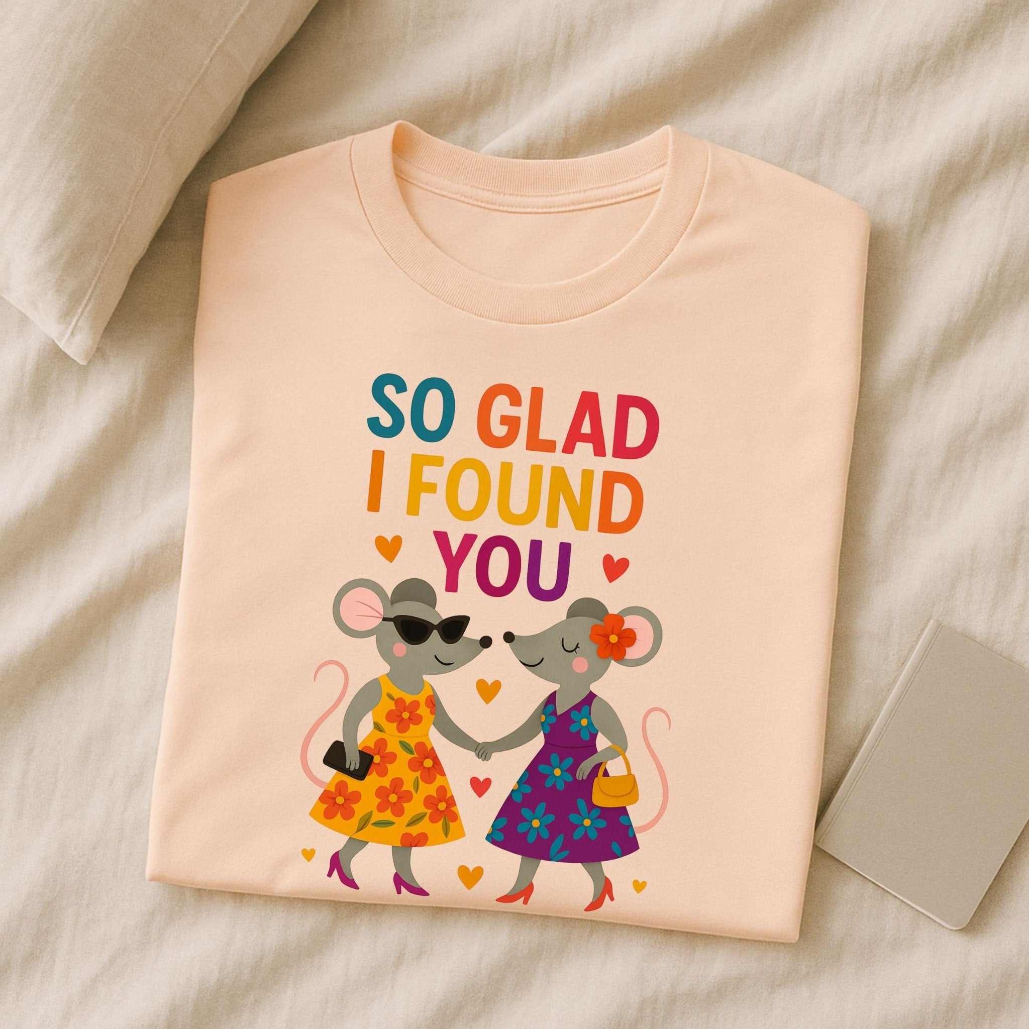 So Glad I Found You Mouse Couple Valentines T-Shirt - Craig Michael Design