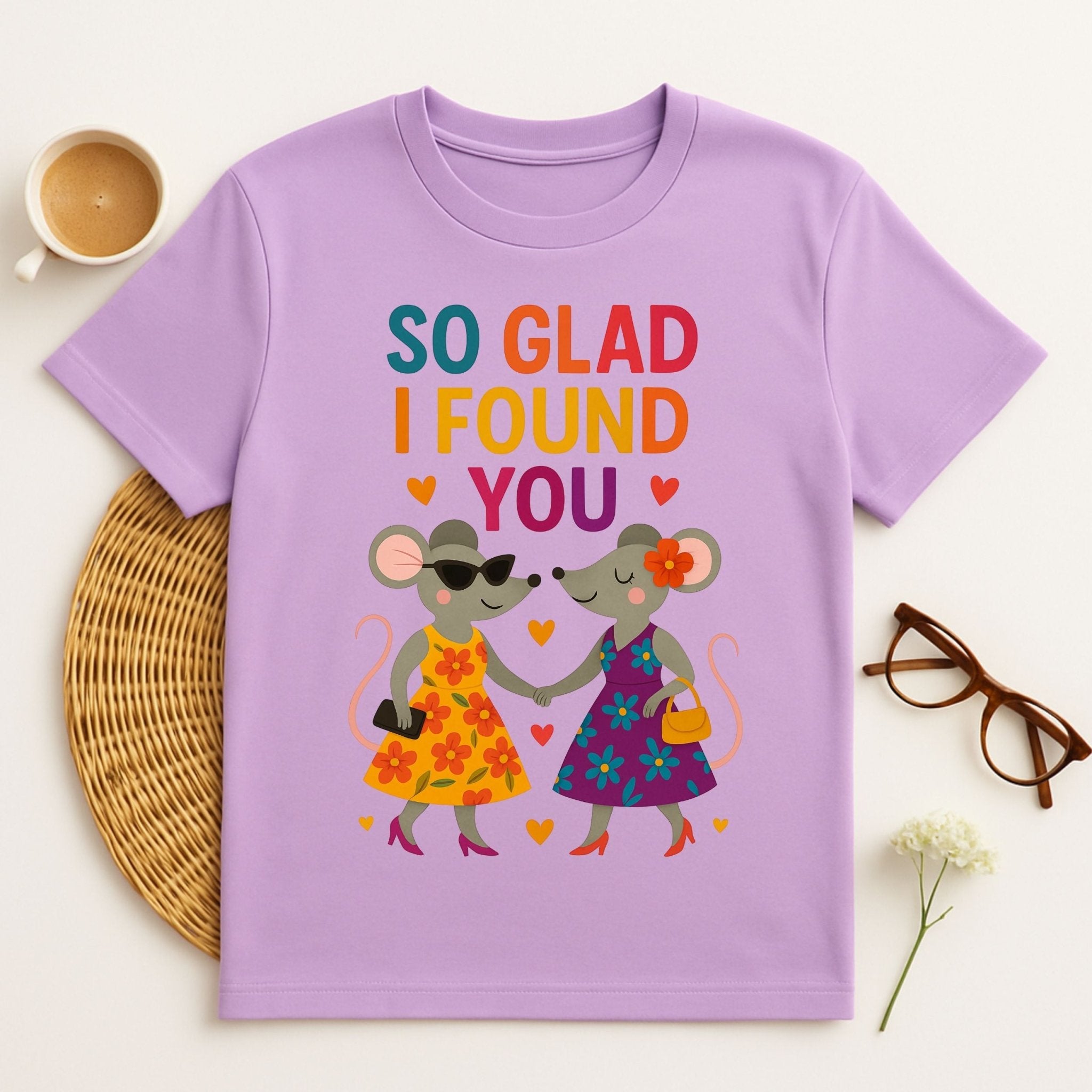 So Glad I Found You Mouse Couple Valentines T-Shirt - Craig Michael Design