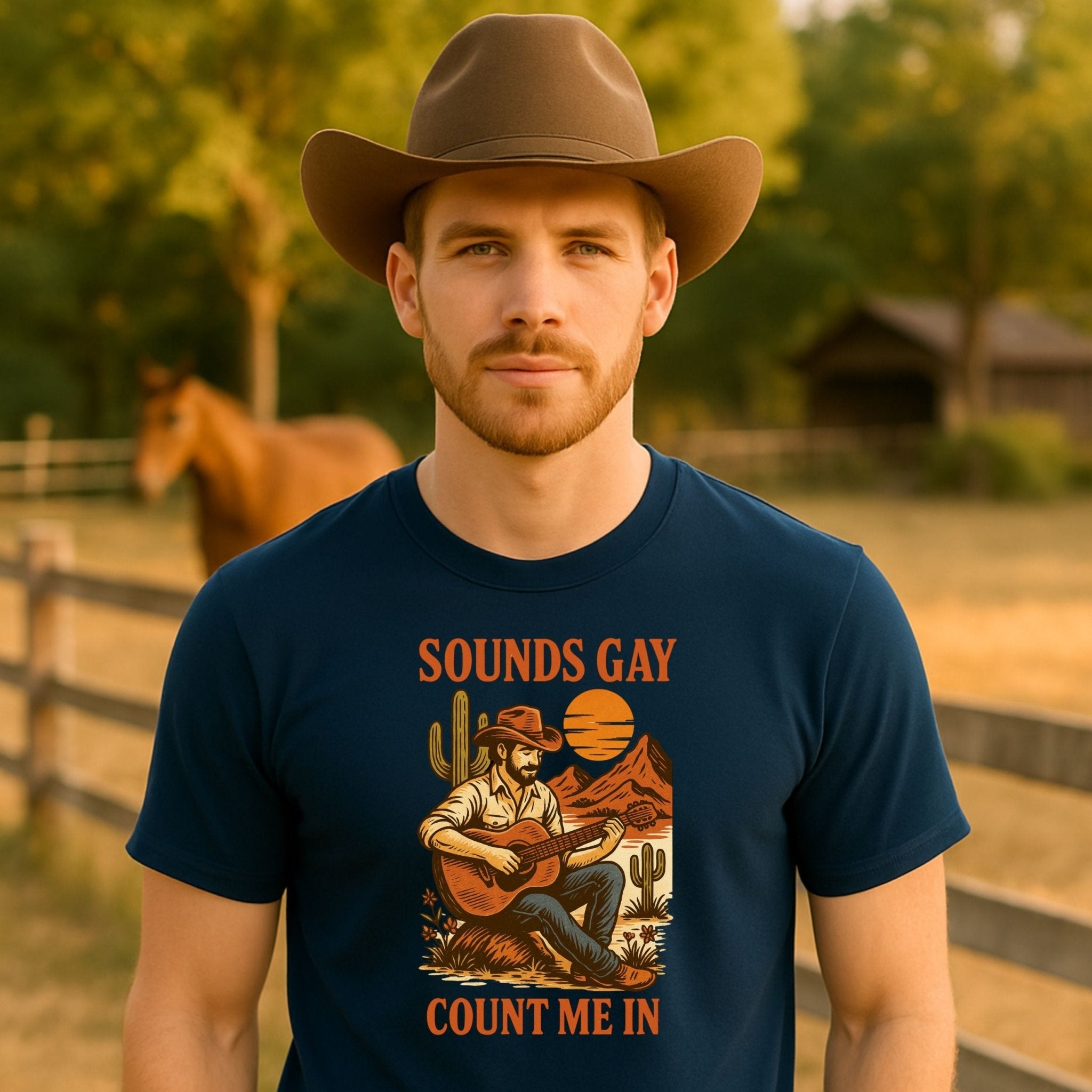 Sounds Gay Count Me In Shirt, Gay Cowboy Guitar T Shirt - Craig Michael Design