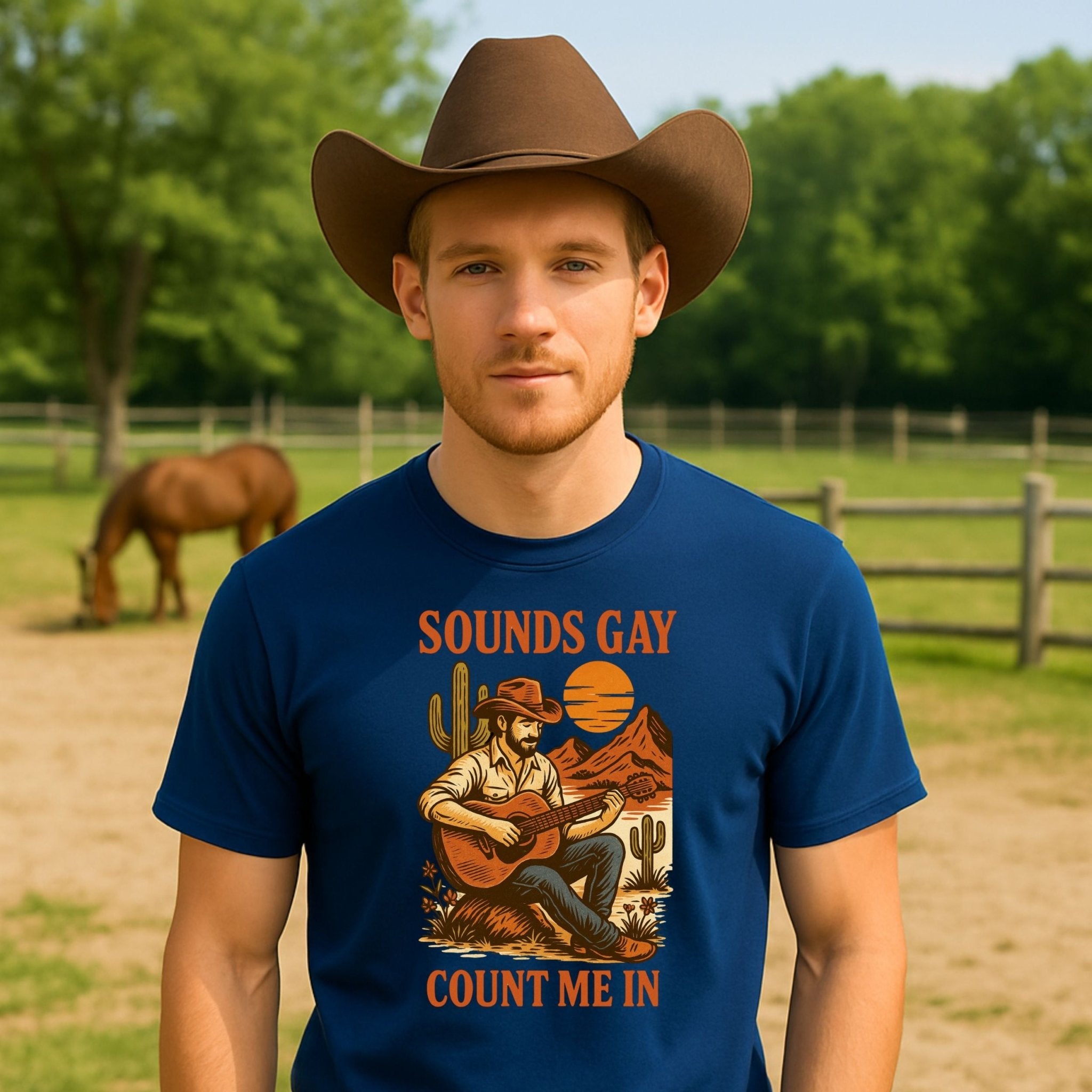 Sounds Gay Count Me In Shirt, Gay Cowboy Guitar T Shirt - Craig Michael Design