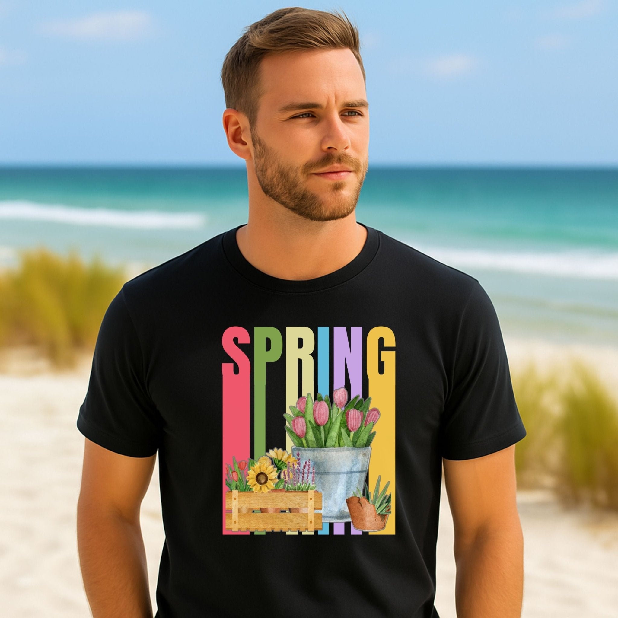Spring Fashion T-Shirt, Pastel Flower Tee - Craig Michael Design