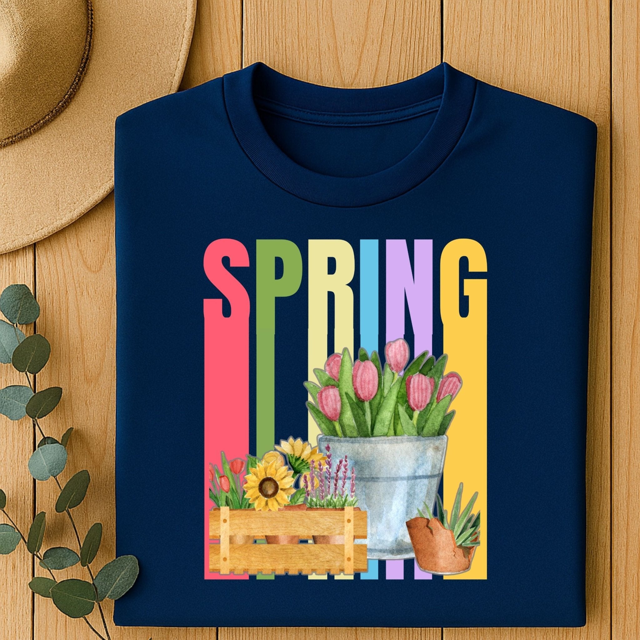 Spring Fashion T-Shirt, Pastel Flower Tee - Craig Michael Design