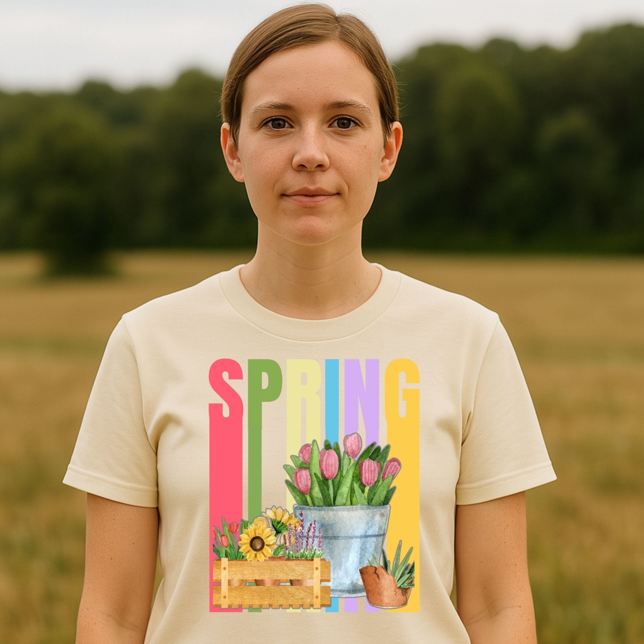 Spring Fashion T-Shirt, Pastel Flower Tee - Craig Michael Design