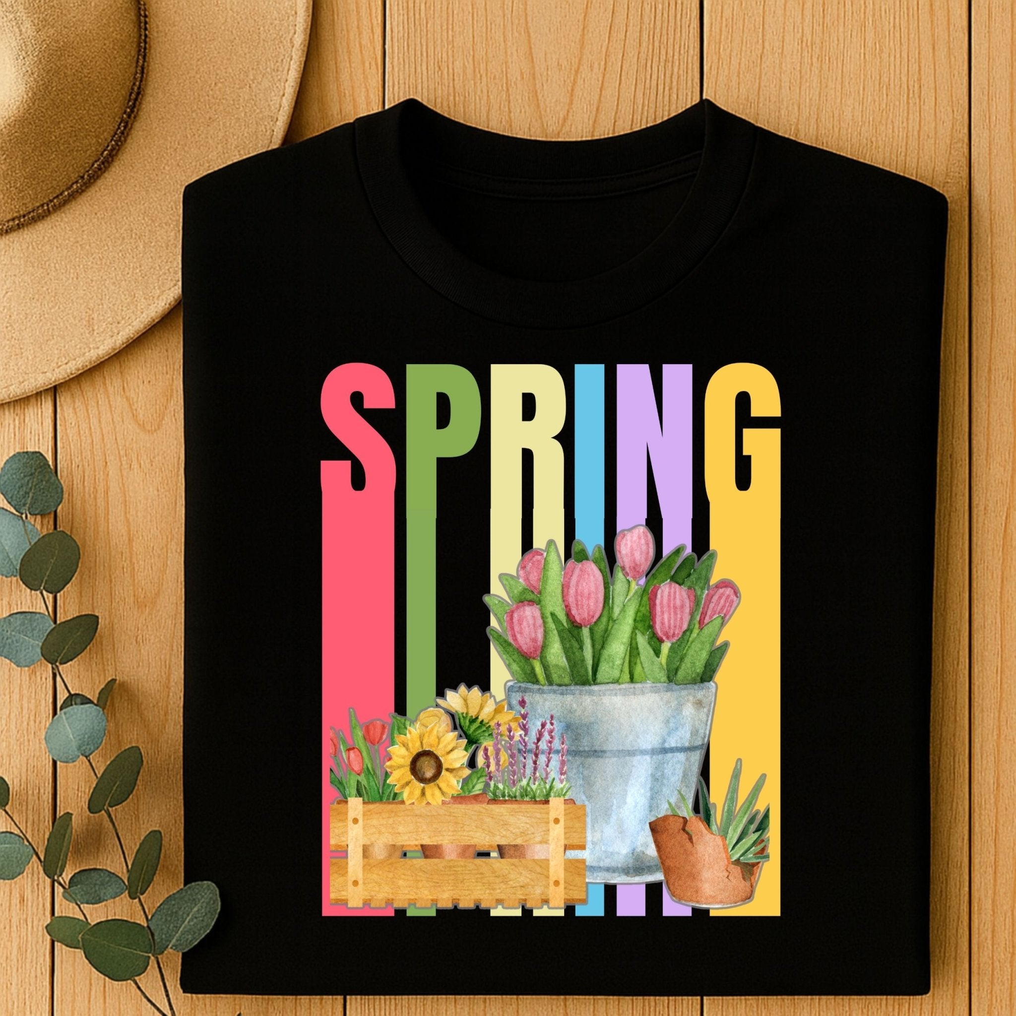 Spring Fashion T-Shirt, Pastel Flower Tee - Craig Michael Design
