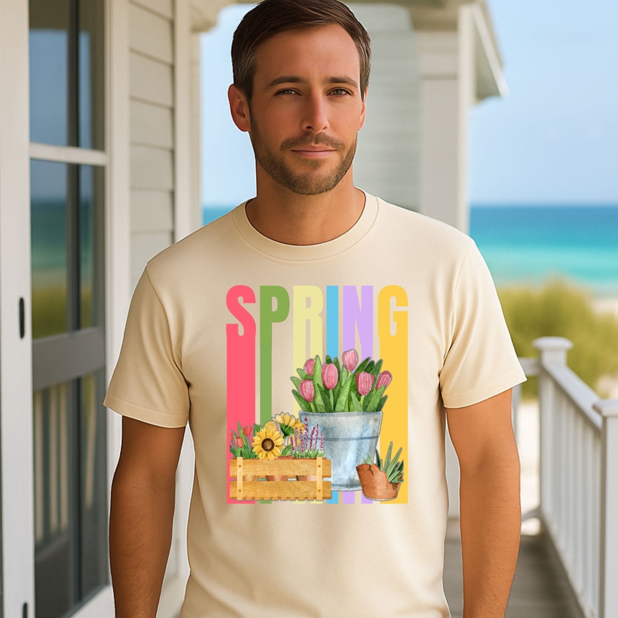 Spring Fashion T-Shirt, Pastel Flower Tee - Craig Michael Design