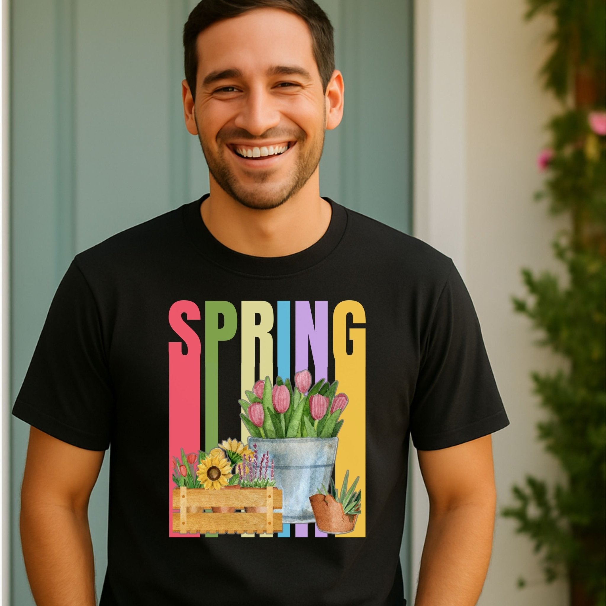 Spring Fashion T-Shirt, Pastel Flower Tee - Craig Michael Design