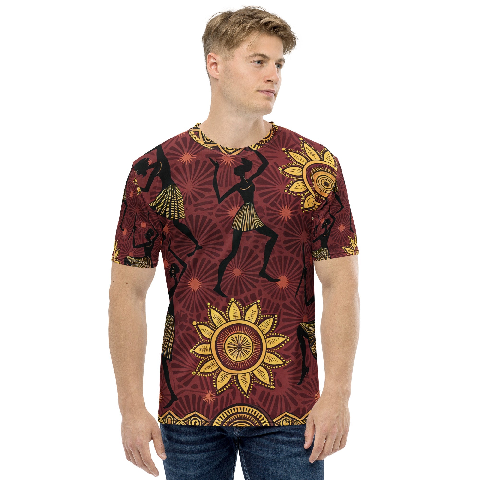 Sun Dance & Rhythm All - Over Print T-Shirt – African Tribal Celebration Design - Craig Michael Design