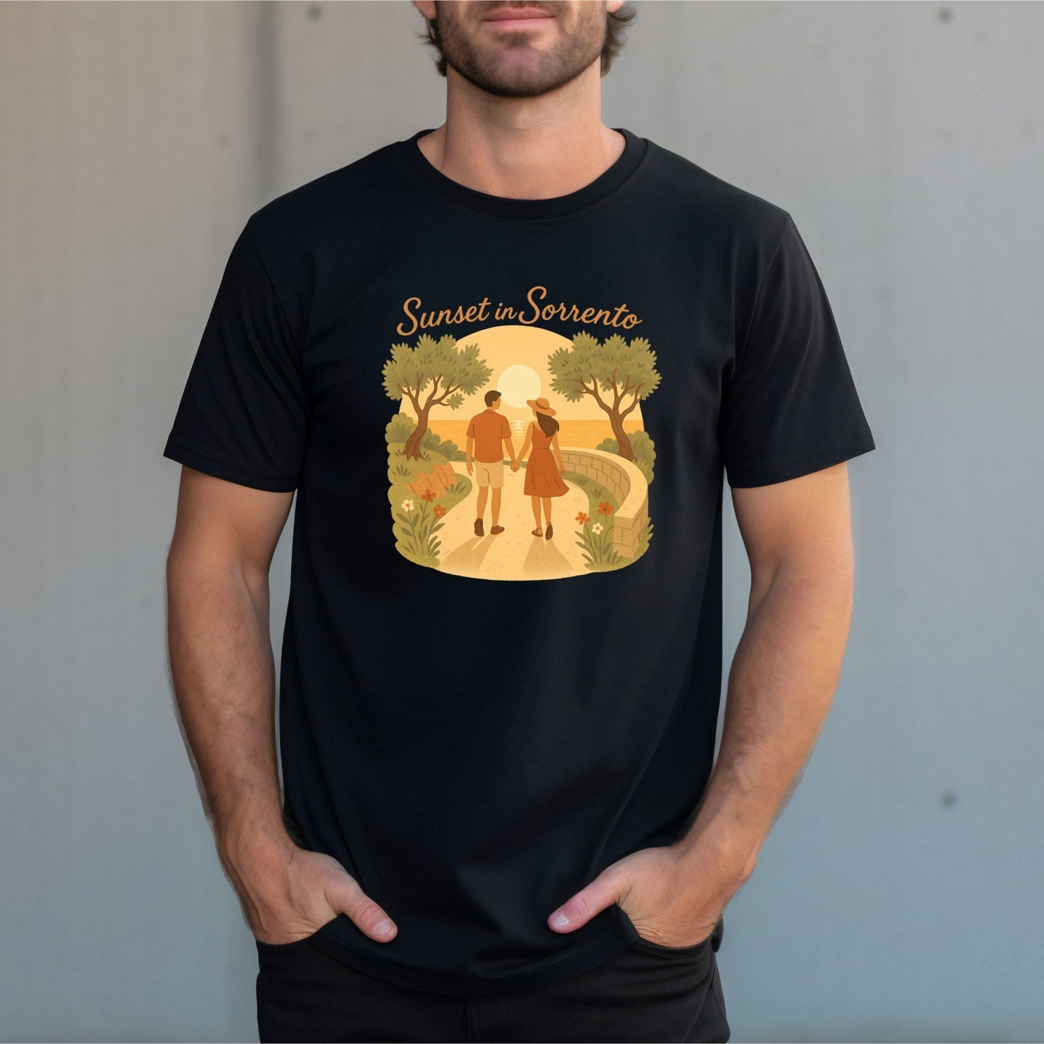 Sunset in Sorrento T-Shirt, Romantic Italy Vacation Tee - Craig Michael Design