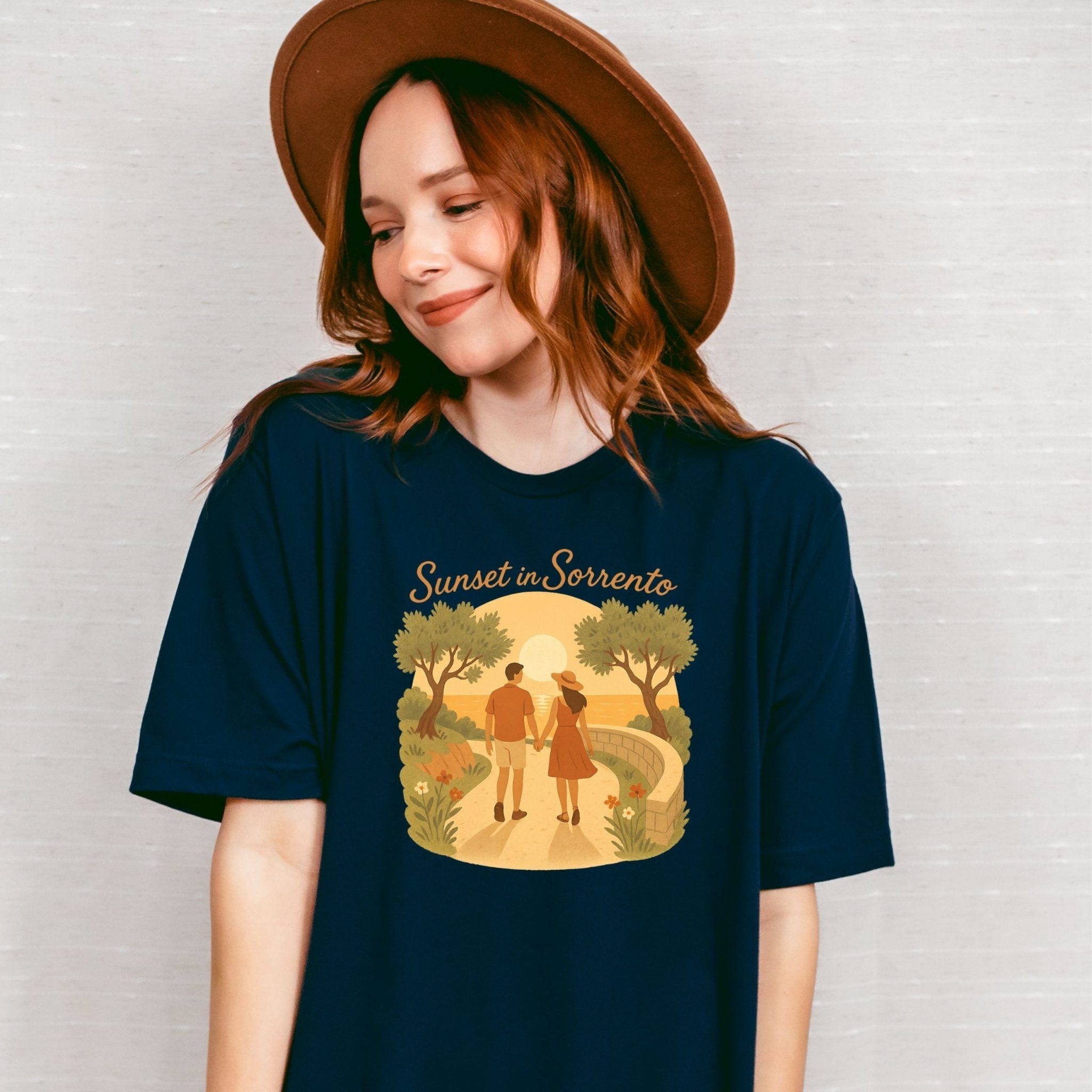 Sunset in Sorrento T-Shirt, Romantic Italy Vacation Tee - Craig Michael Design