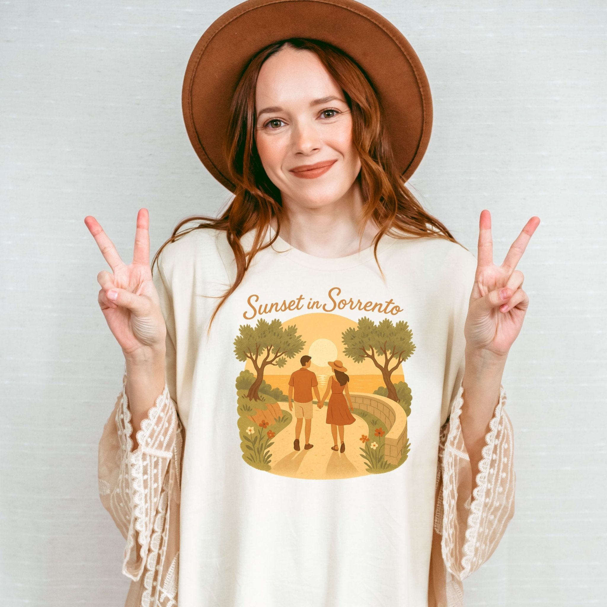 Sunset in Sorrento T-Shirt, Romantic Italy Vacation Tee - Craig Michael Design