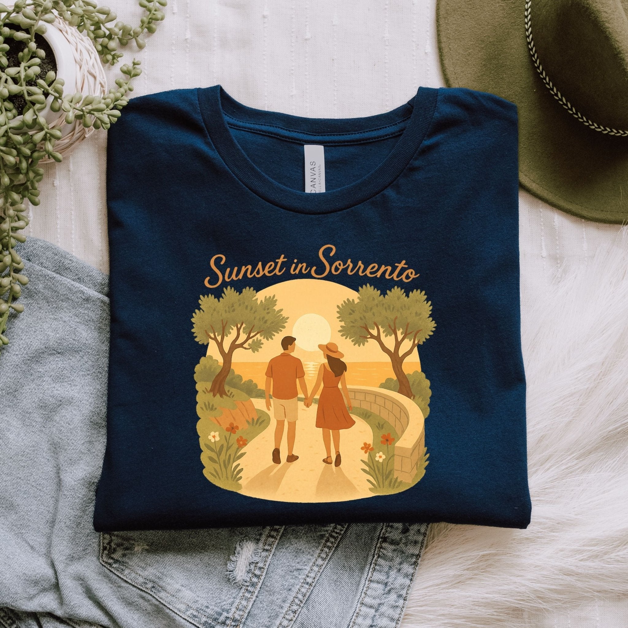 Sunset in Sorrento T-Shirt, Romantic Italy Vacation Tee - Craig Michael Design