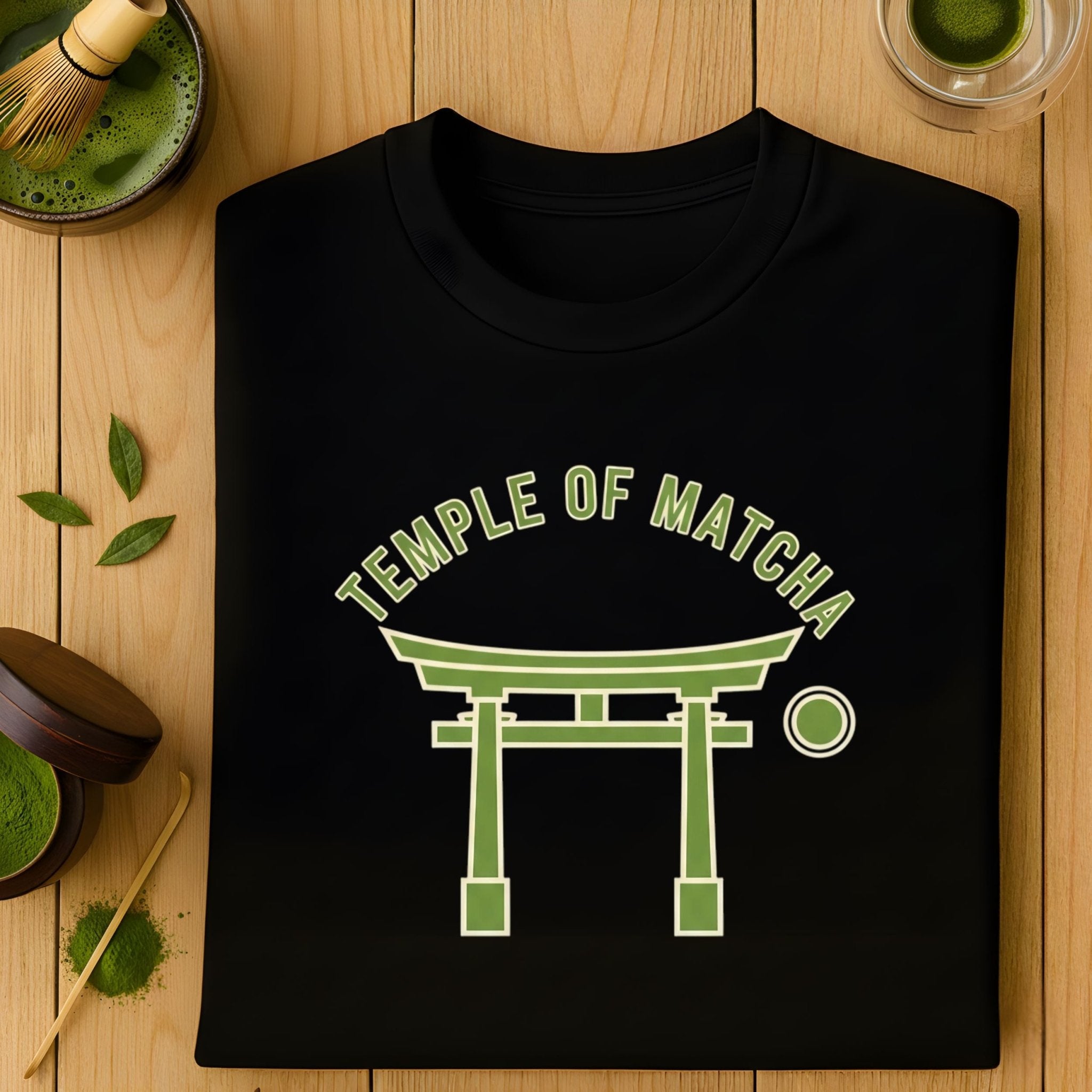 Temple of Matcha T-Shirt, Japanese Torii Gate Tee, Matcha Lover Gift, Unique Tea Shirt, Japanese Culture Shirt, Minimalist T-Shirt, Tea - Craig Michael Design