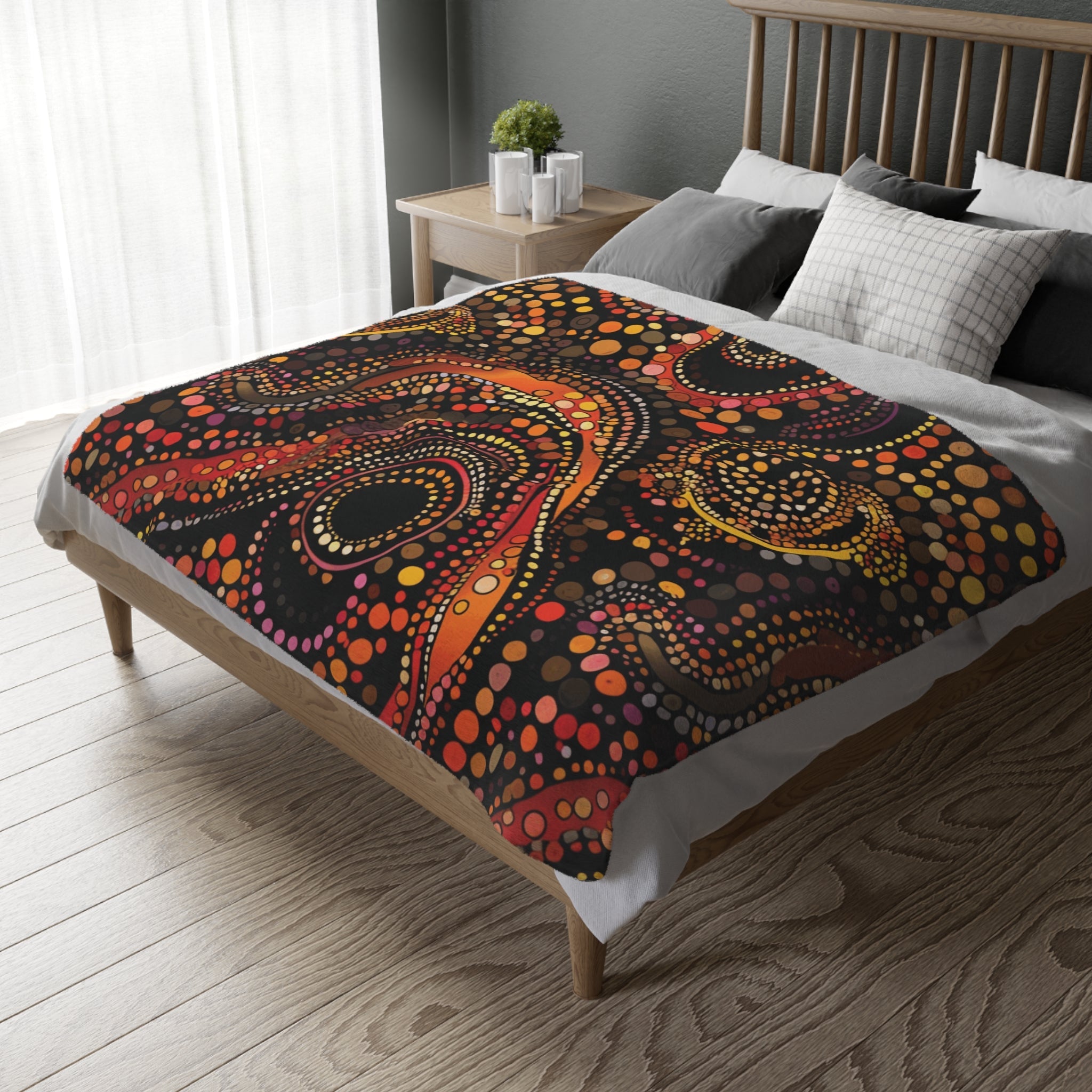Throw, Blanket, Indigenous Australian Blanket, Unique Artistic design, Ancestral Whispers, Vibrant Modern Throw, Australian Design - Craig Michael Design