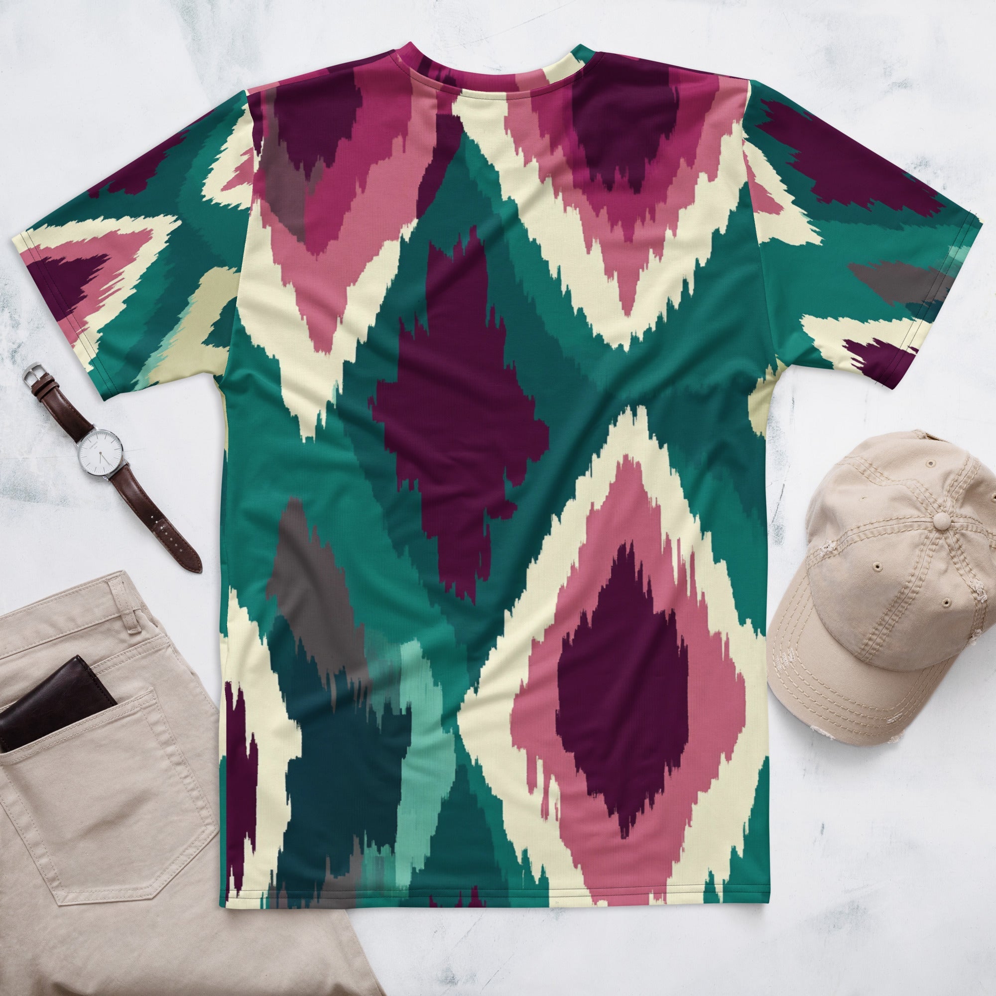 "Tribal Mirage – Ikat - Inspired African Print T-Shirt, Bold Geometric Boho Tee - Craig Michael Design