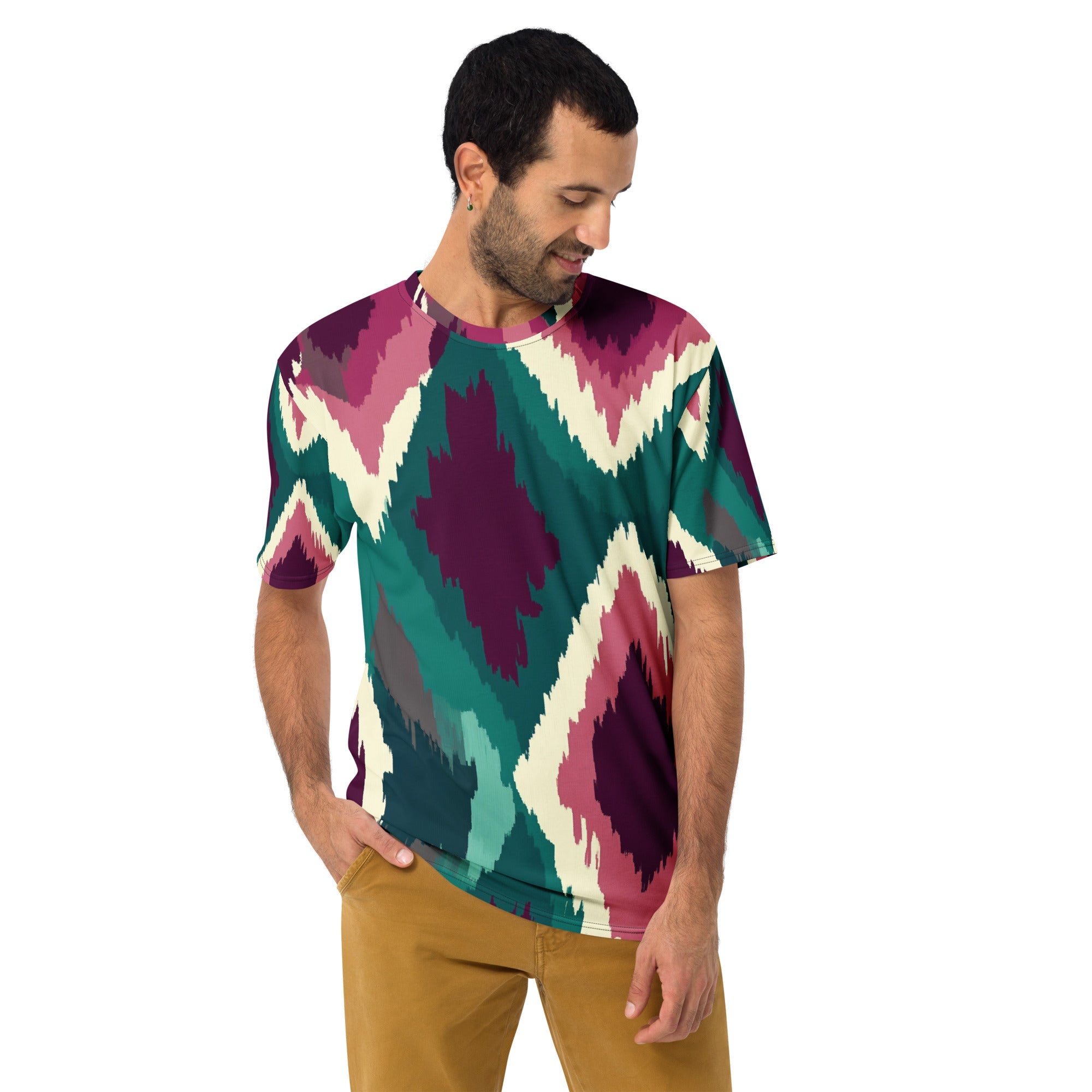 "Tribal Mirage – Ikat - Inspired African Print T-Shirt, Bold Geometric Boho Tee - Craig Michael Design