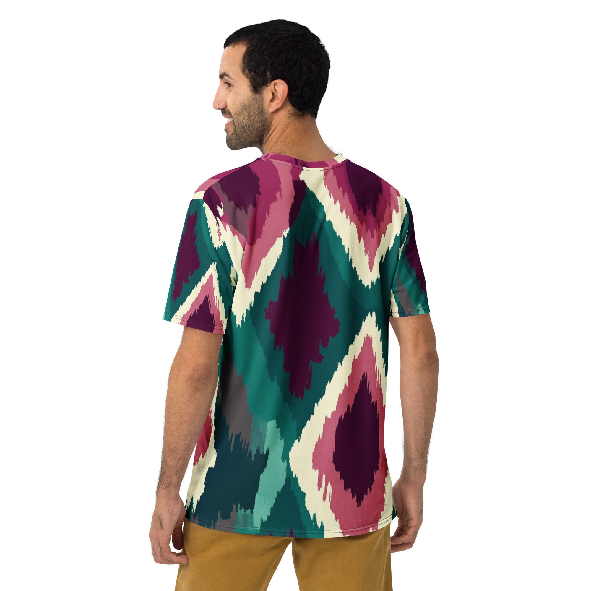 "Tribal Mirage – Ikat - Inspired African Print T-Shirt, Bold Geometric Boho Tee - Craig Michael Design