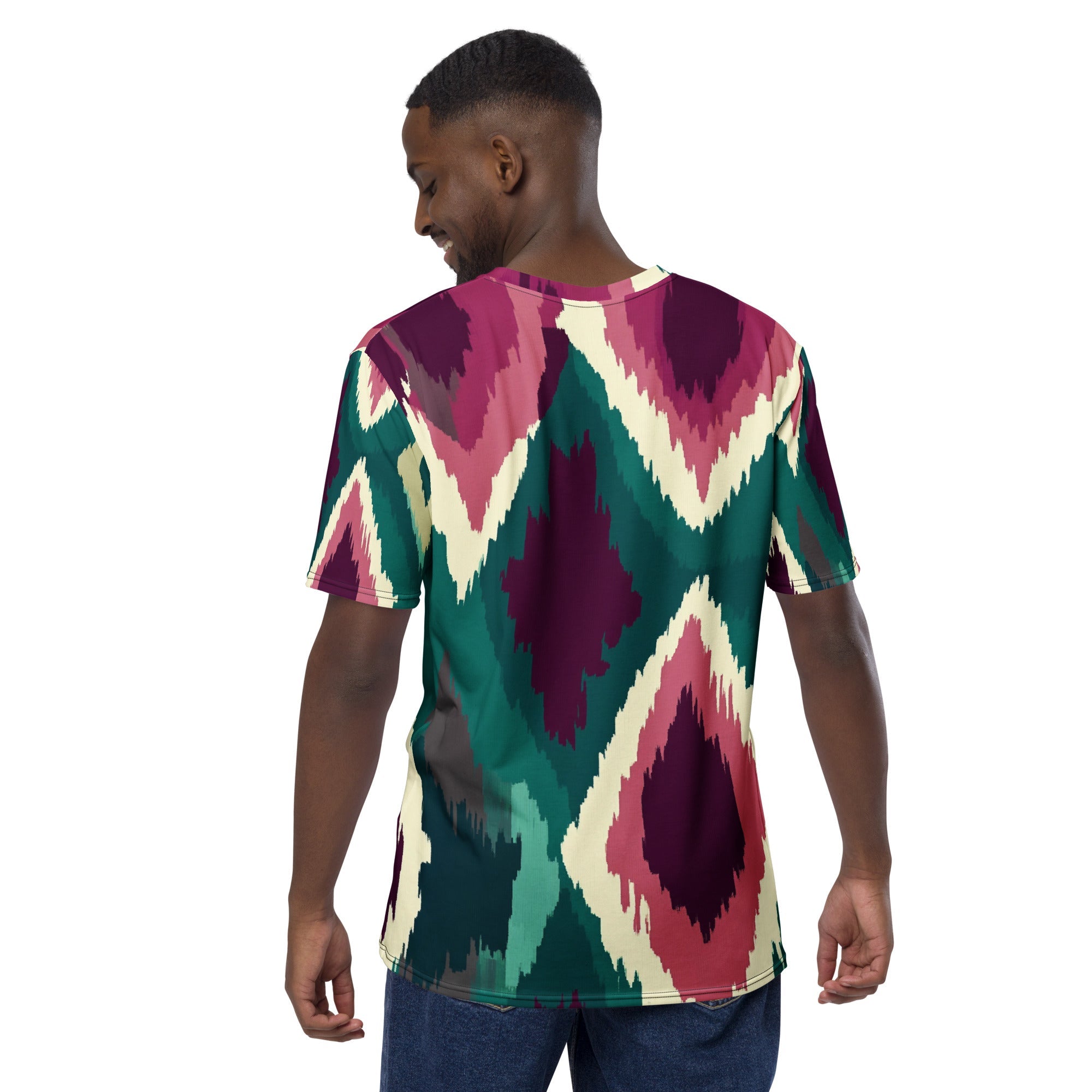 "Tribal Mirage – Ikat - Inspired African Print T-Shirt, Bold Geometric Boho Tee - Craig Michael Design