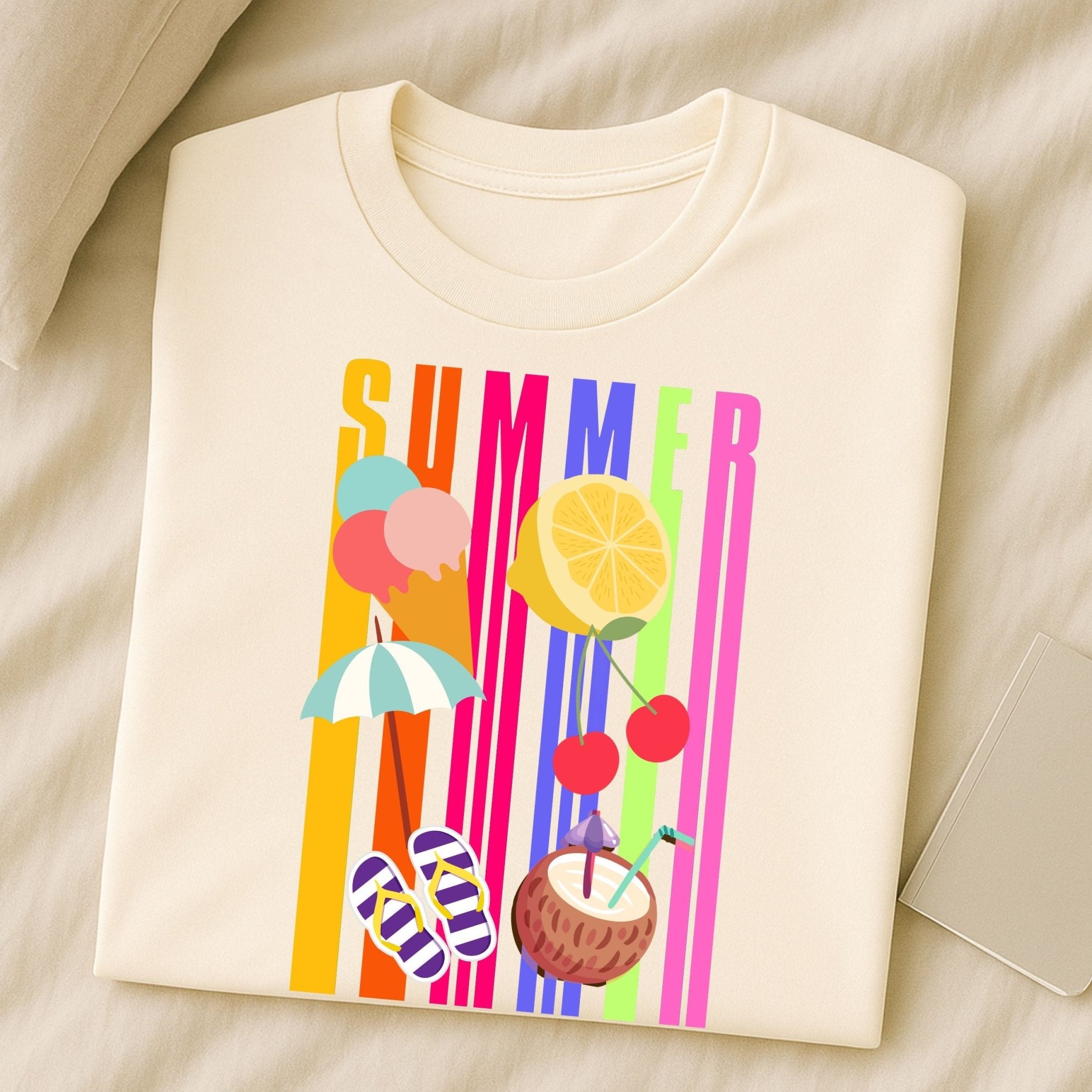 Tropical Summer T-Shirt, Colourful Fruit Beach Shirt, Fun Holiday Tee - Craig Michael Design