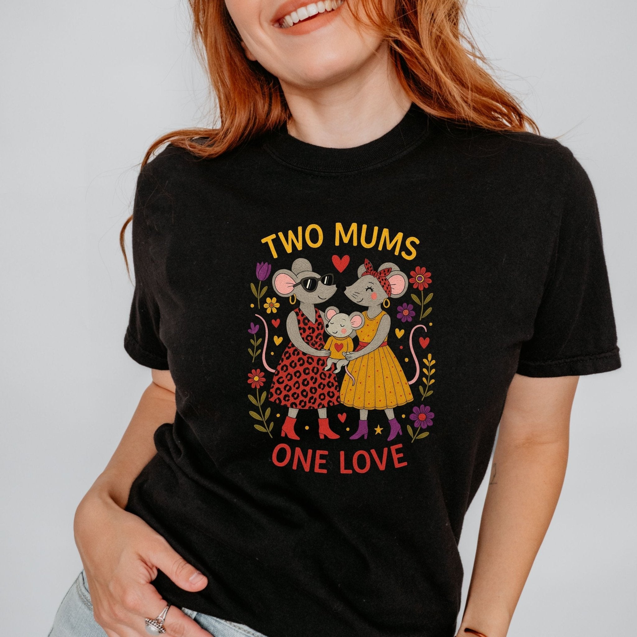 Two Mums One Love T-Shirt, Lesbian Mum Gift - Craig Michael Design
