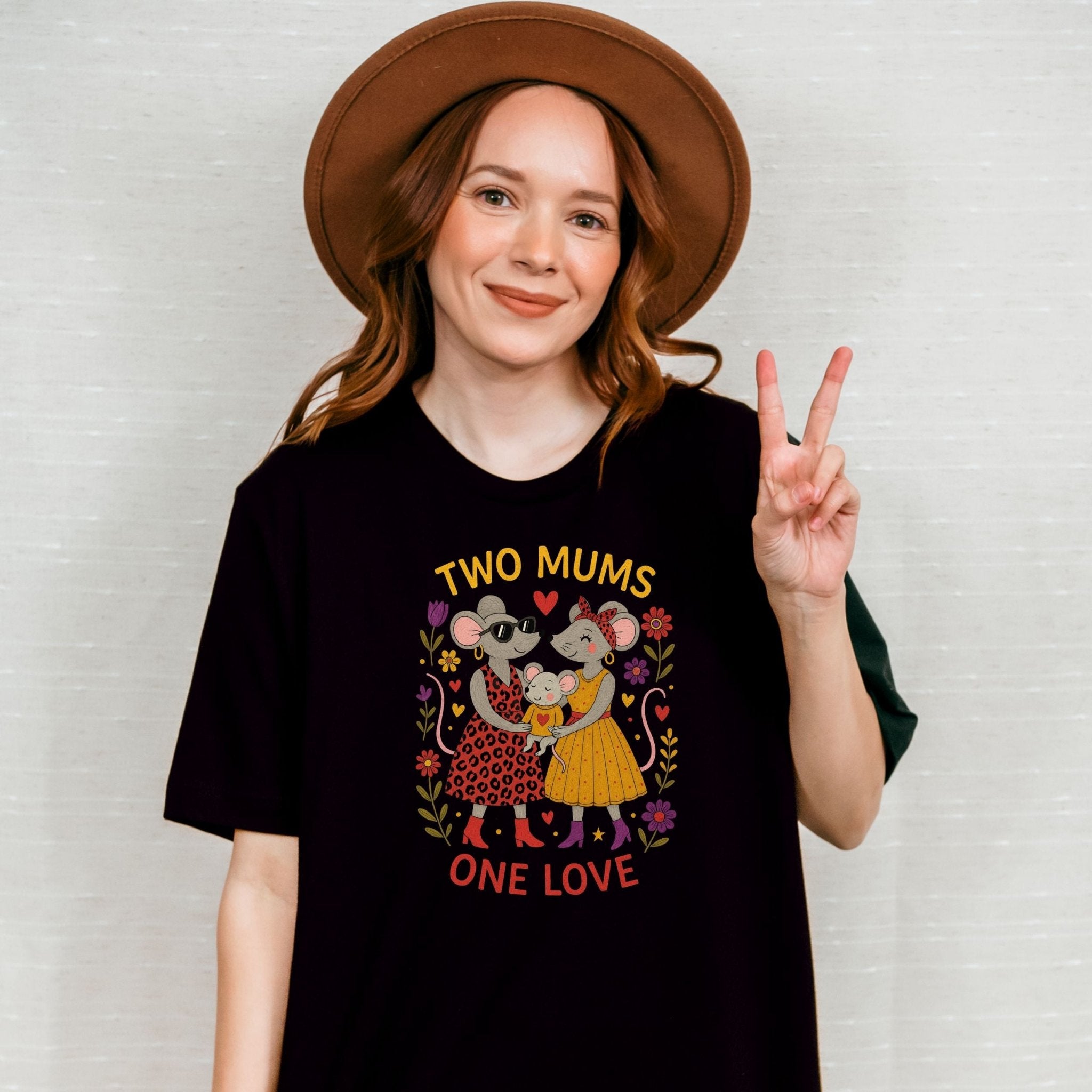 Two Mums One Love T-Shirt, Lesbian Mum Gift - Craig Michael Design