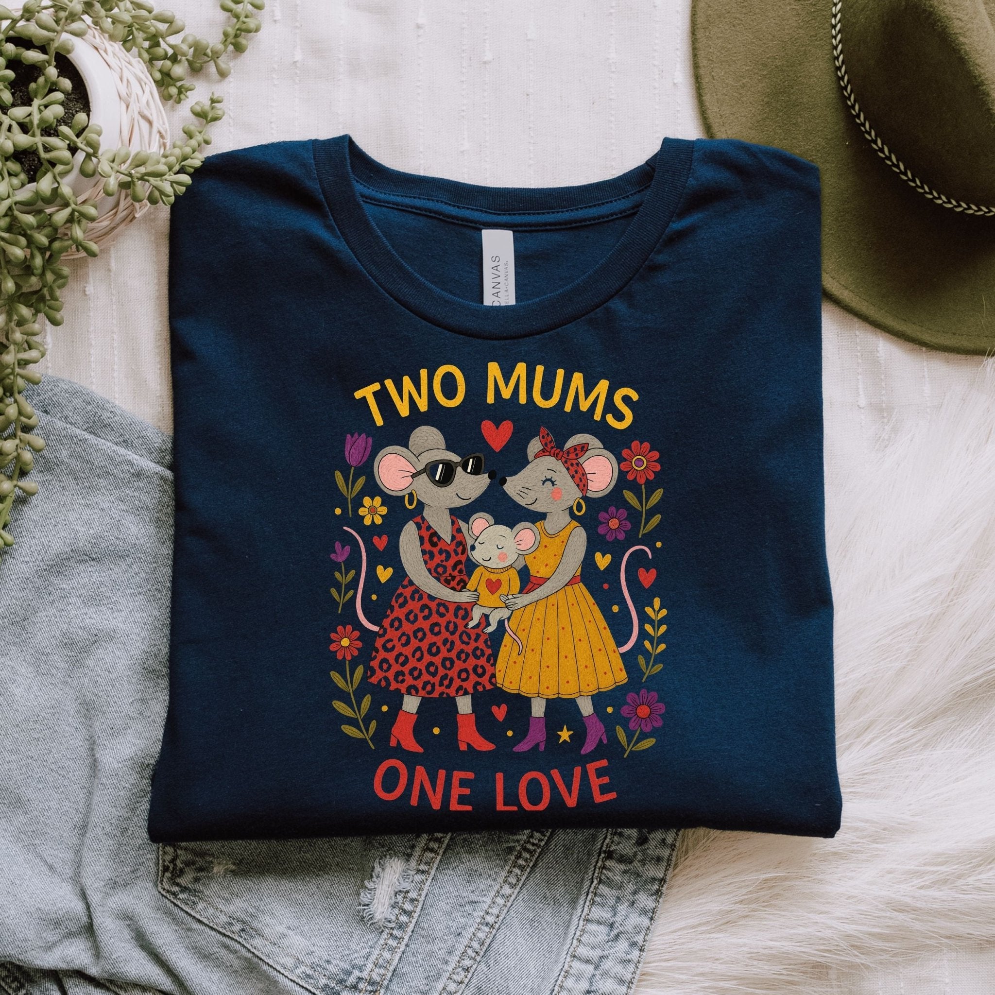 Two Mums One Love T-Shirt, Lesbian Mum Gift - Craig Michael Design