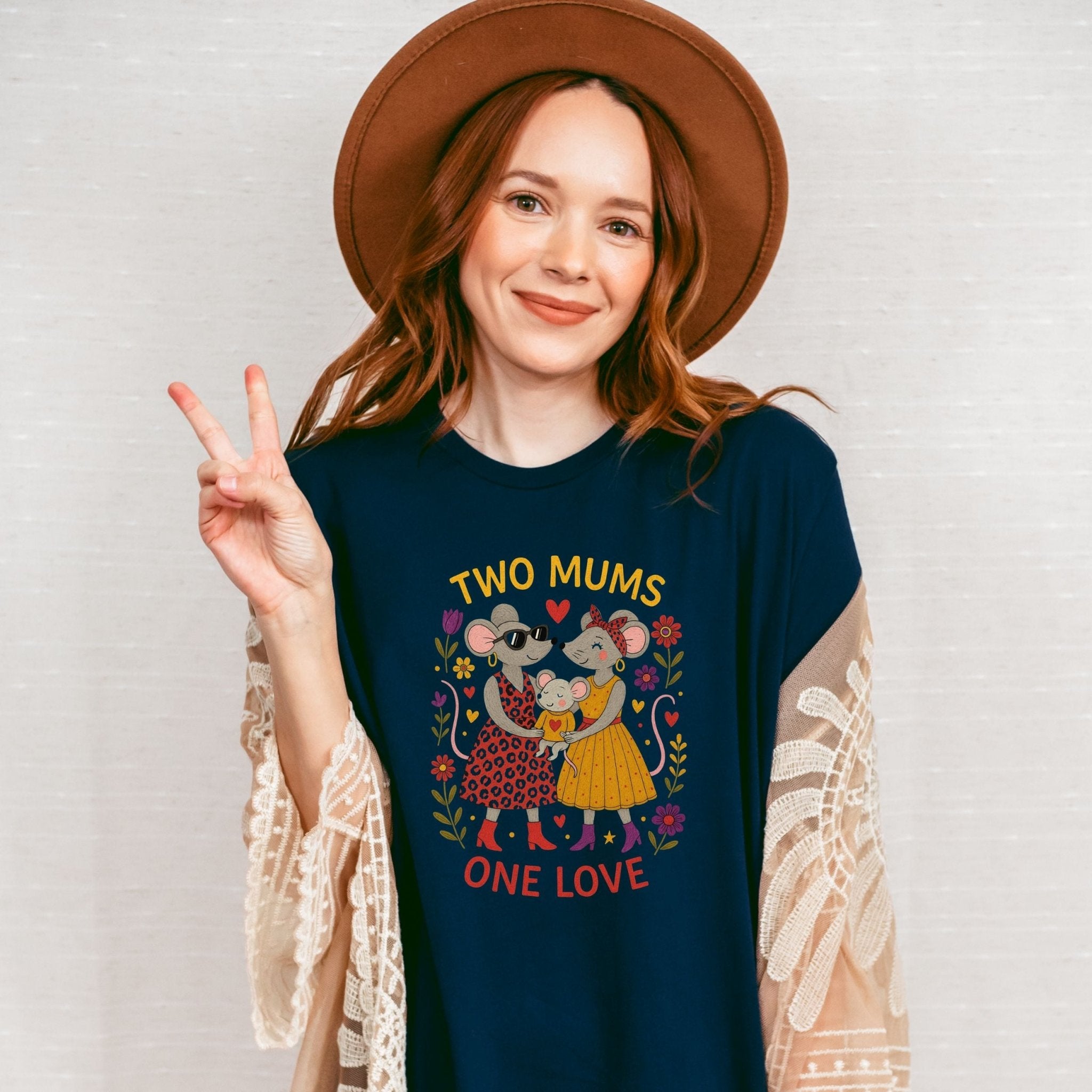Two Mums One Love T-Shirt, Lesbian Mum Gift - Craig Michael Design