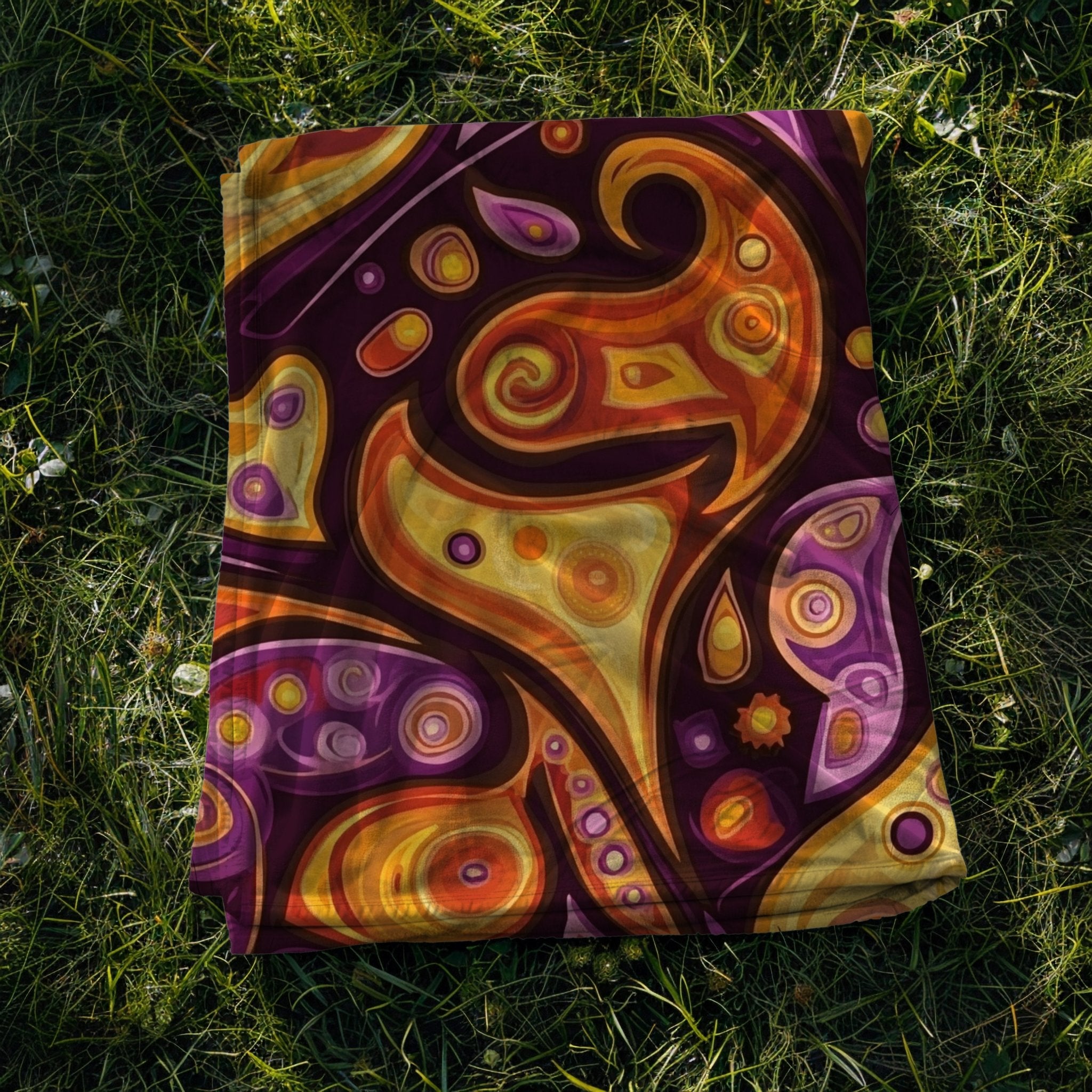 Unique Abstract Art Blanket, Colourful Swirl Pattern Throw Blanket, Cozy Home Decor Blanket, Vibrant Design Bedding Accessory - Craig Michael Design