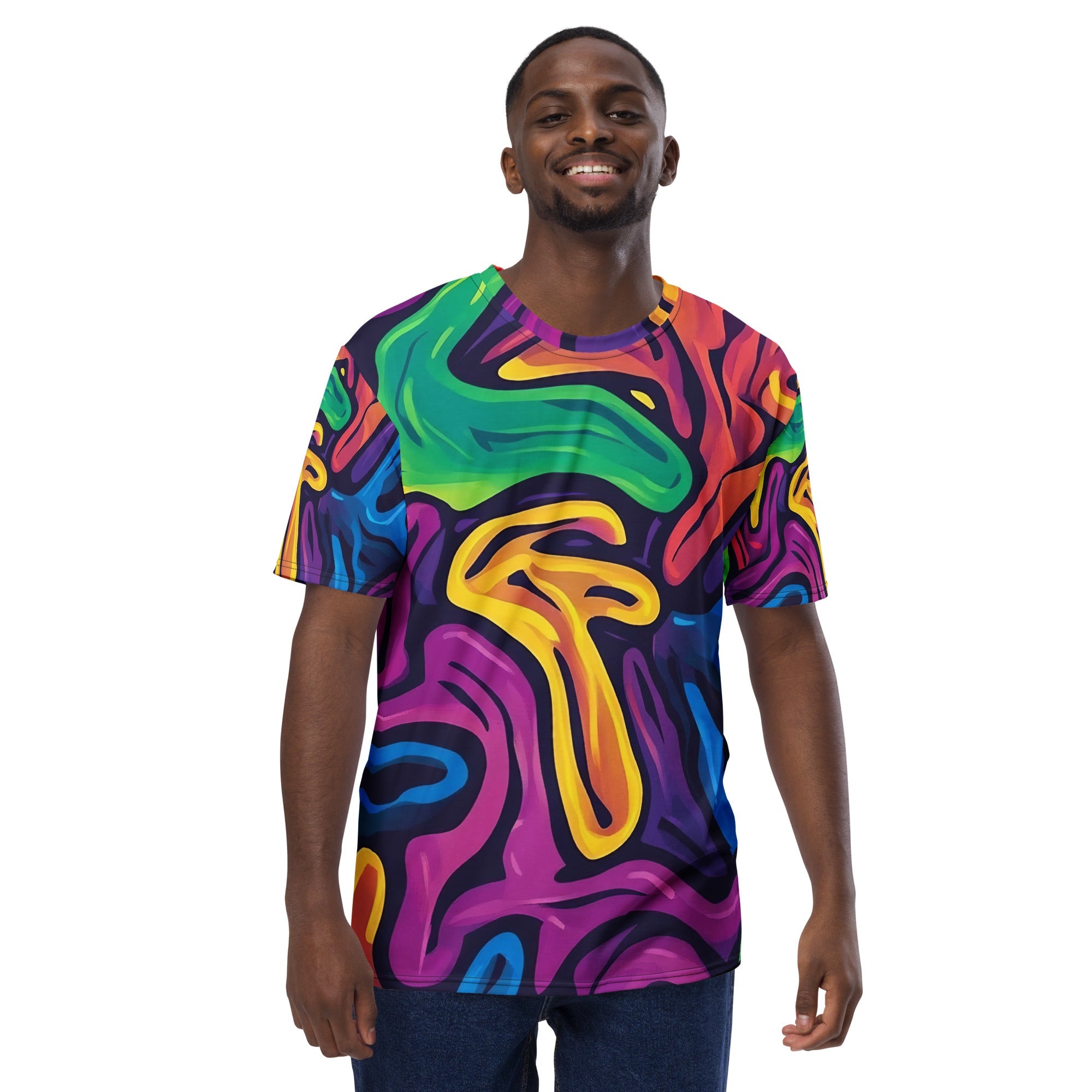 Vibrant African Energy All - Over Print T-Shirt – Bold Tribal Abstract Design - Craig Michael Design