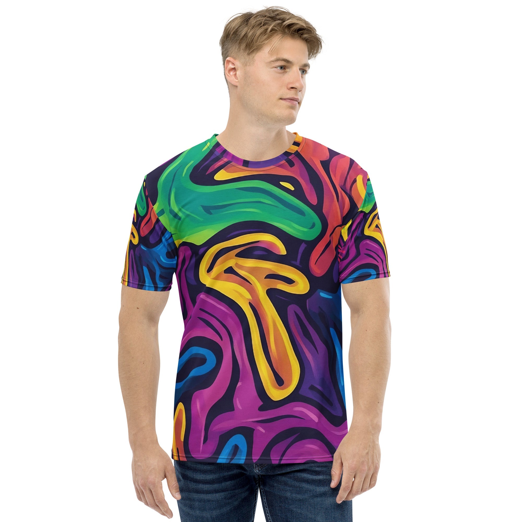 Vibrant African Energy All - Over Print T-Shirt – Bold Tribal Abstract Design - Craig Michael Design