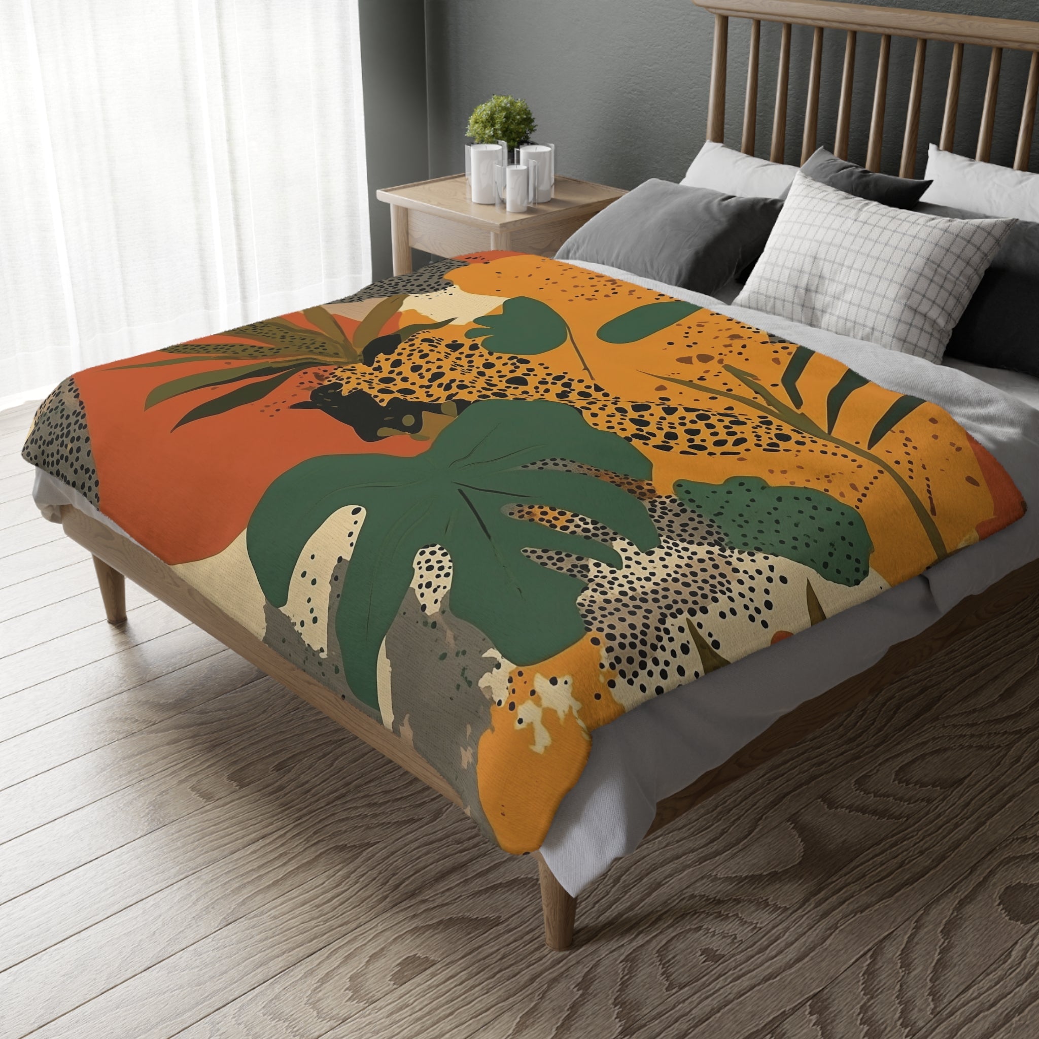 Vibrant African Inspired Blanket, Colourful Abstract Design Throw, Unique Artistic Blanket for Home Decor, Cozy and Stylish Cover - Craig Michael Design