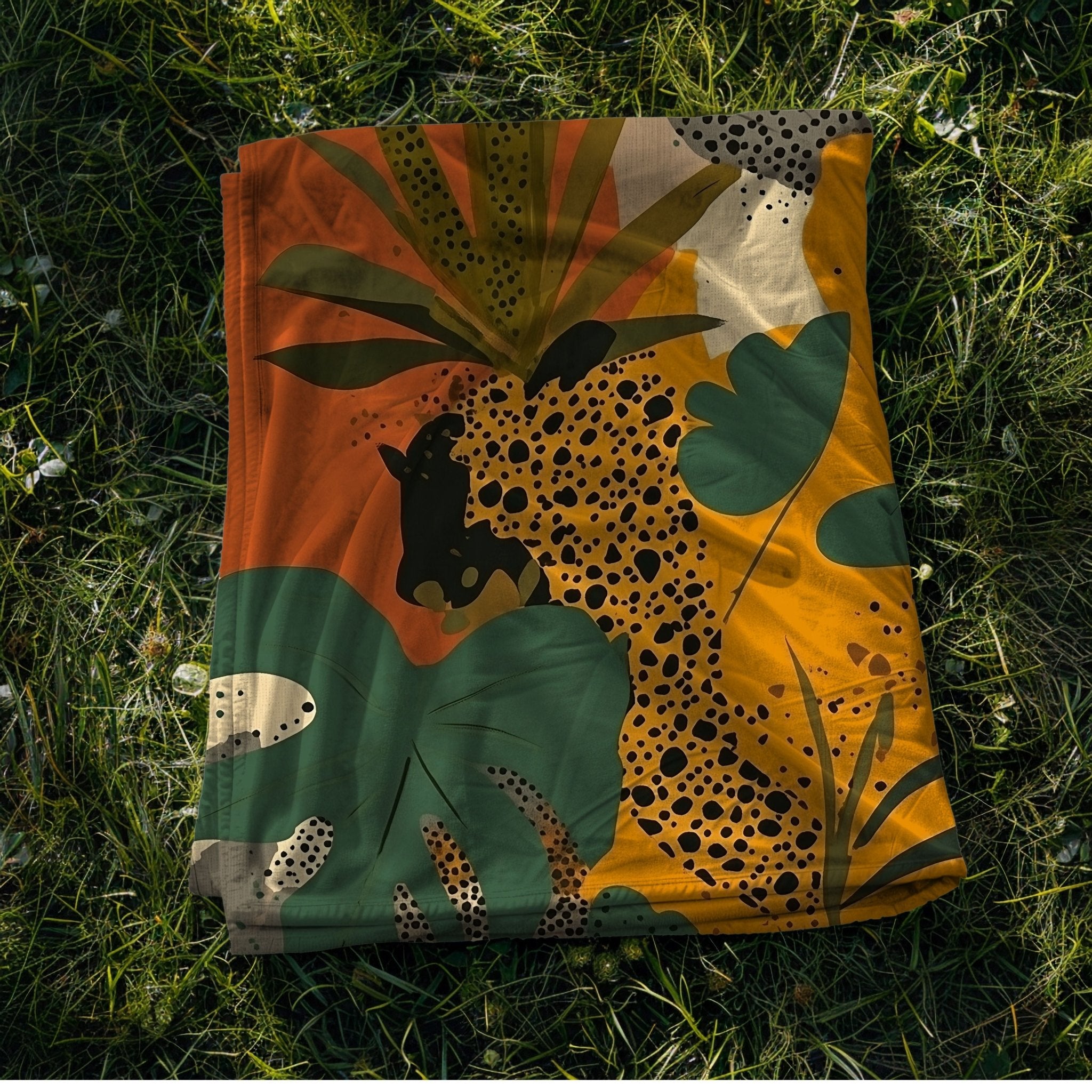 Vibrant African Inspired Blanket, Colourful Abstract Design Throw, Unique Artistic Blanket for Home Decor, Cozy and Stylish Cover - Craig Michael Design