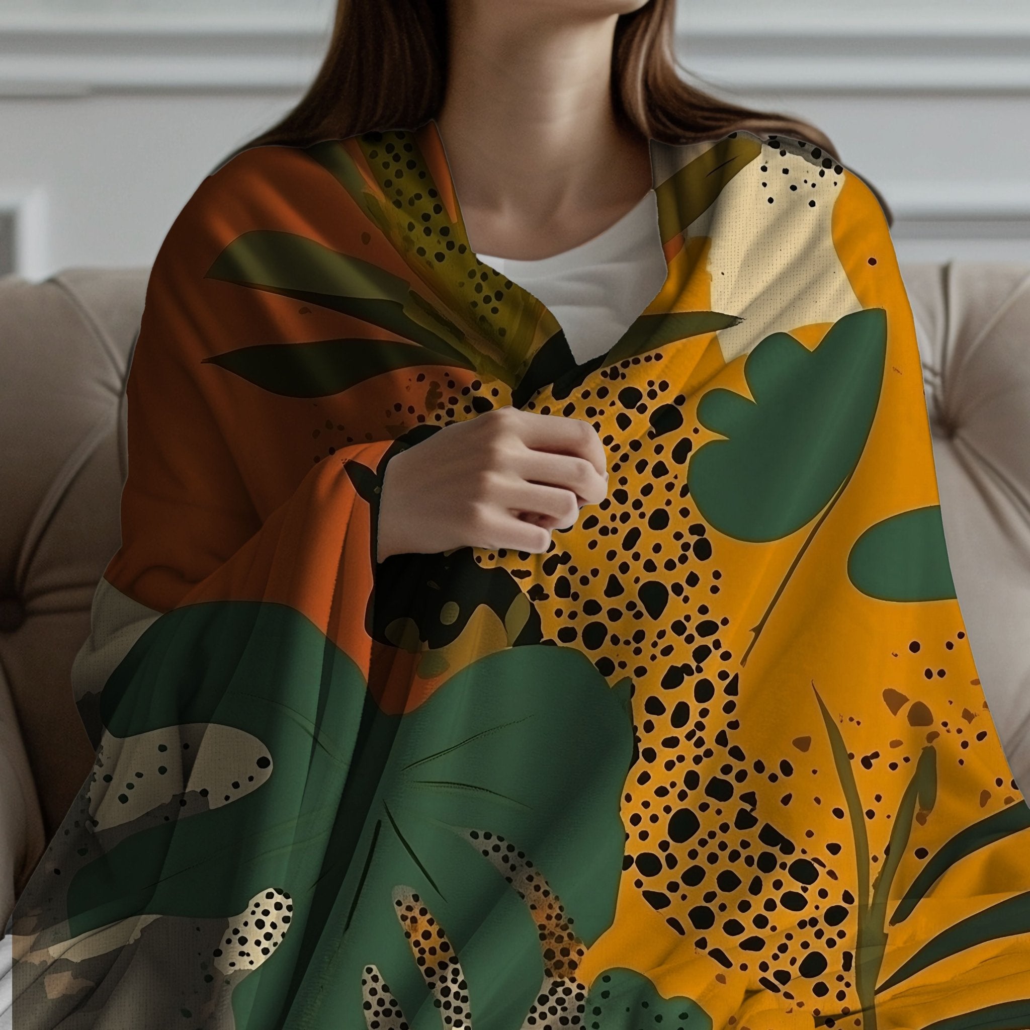 Vibrant African Inspired Blanket, Colourful Abstract Design Throw, Unique Artistic Blanket for Home Decor, Cozy and Stylish Cover - Craig Michael Design