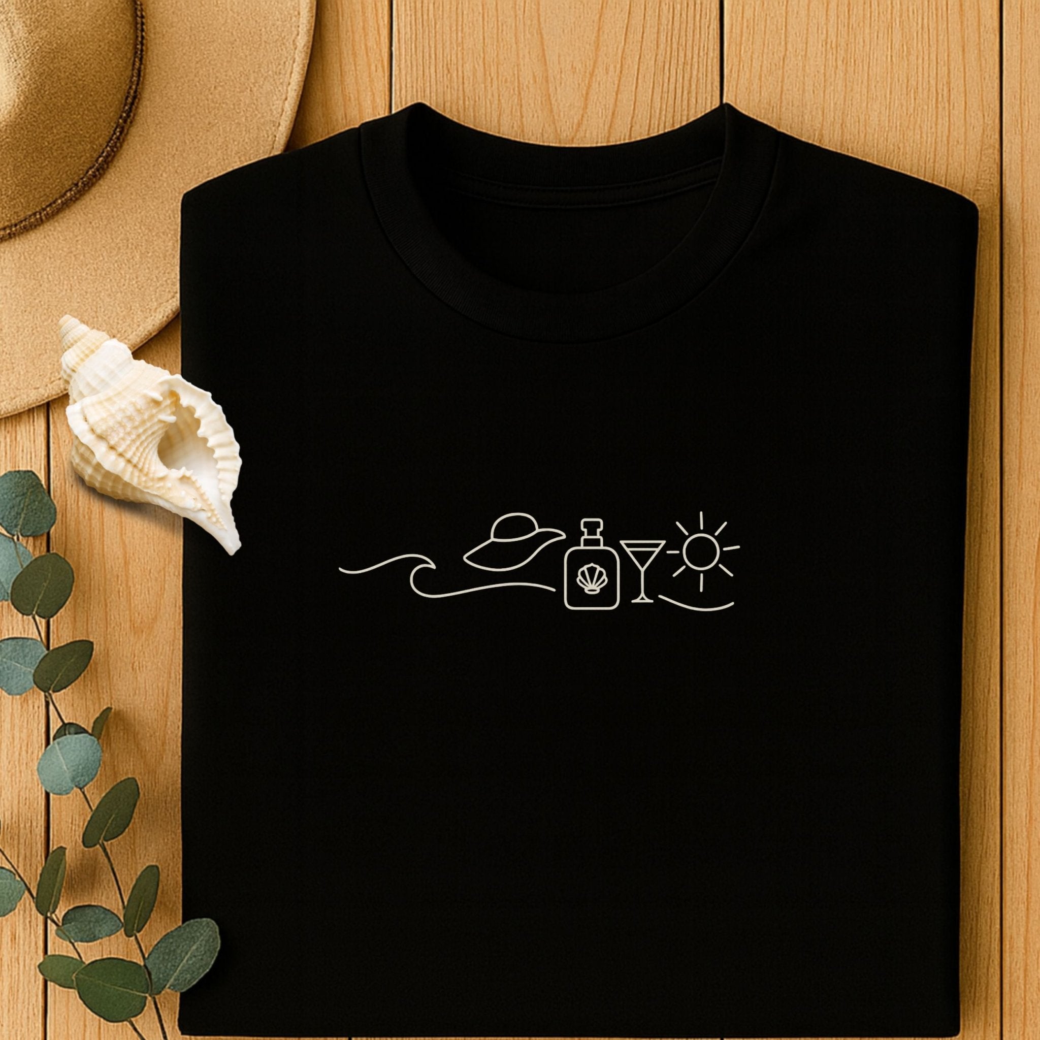 Wave Perfume Sun Hat Martini Sun T-shirt - Craig Michael Design