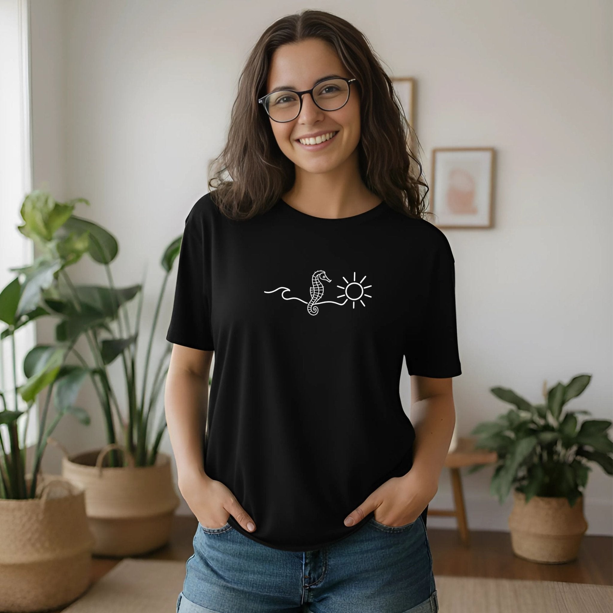 Wave Seahorse Sun T-shirt, Summer Shirt - Craig Michael Design