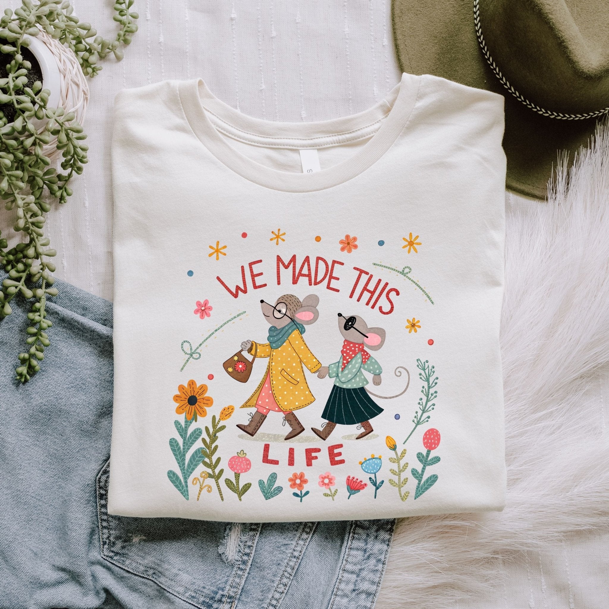 We Made This Life T-Shirt, Embroidered Style Duo Mums Tee - Craig Michael Design