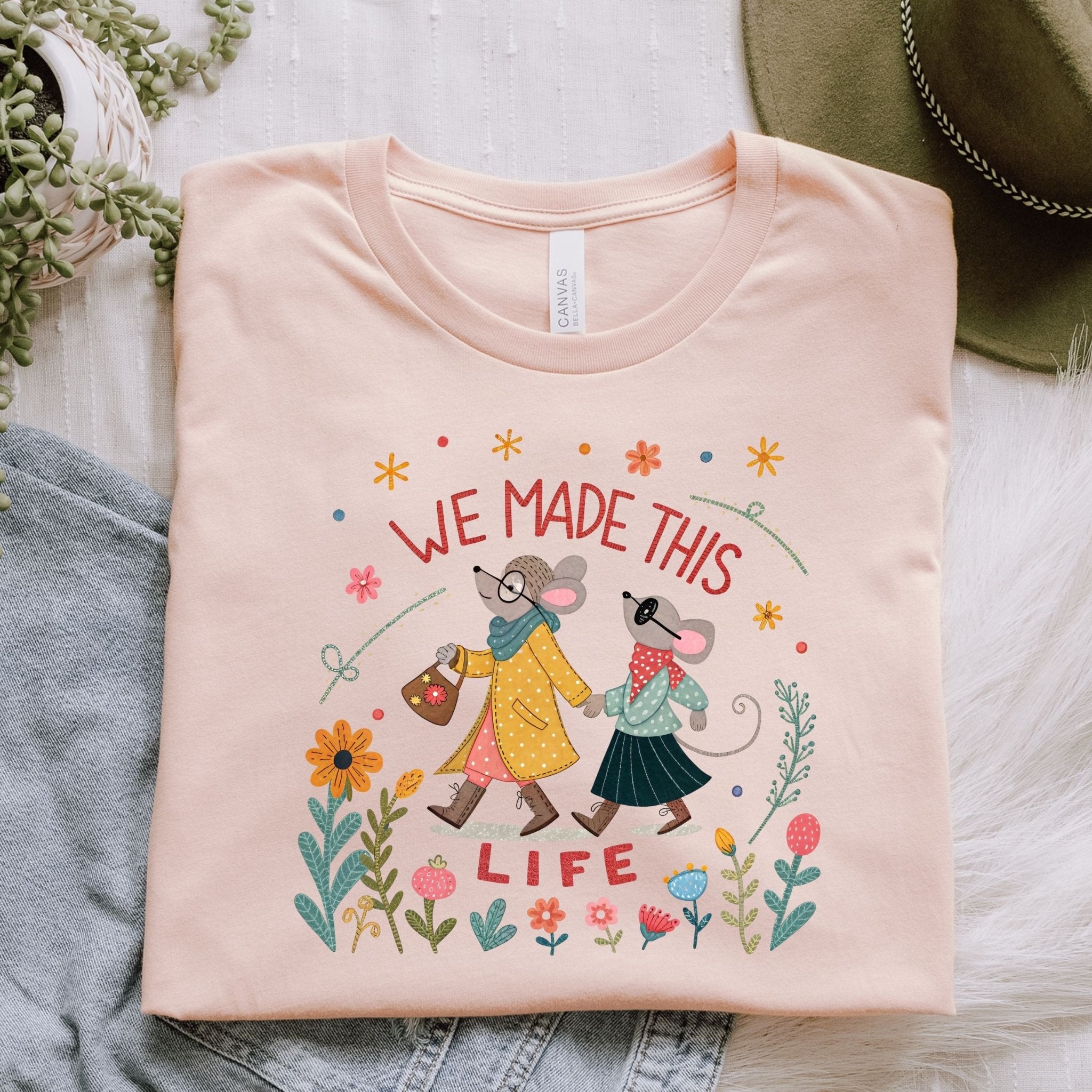 We Made This Life T-Shirt, Embroidered Style Duo Mums Tee - Craig Michael Design