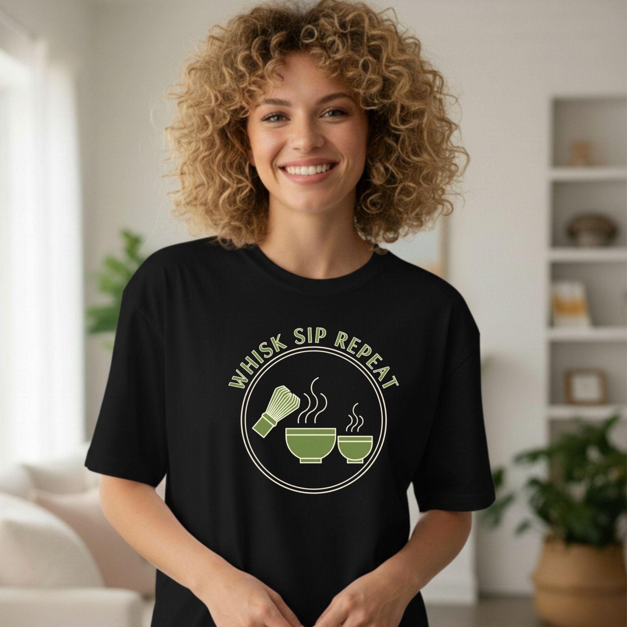 Whisk Sip Repeat T-Shirt, Matcha Lover Tee, Japanese Tea Shirt, Minimal Café Aesthetic Top, Matcha Gift for Her - Craig Michael Design