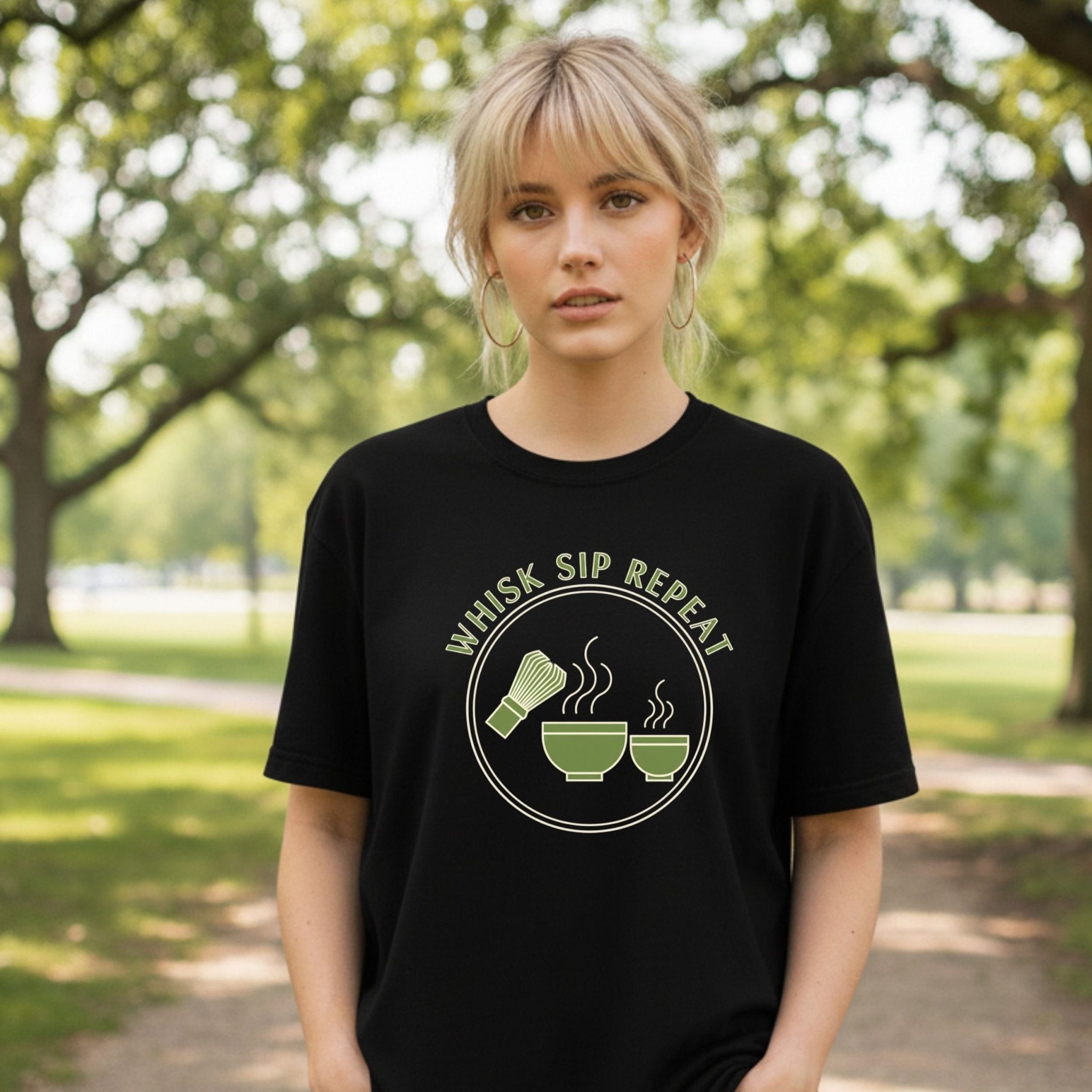 Whisk Sip Repeat T-Shirt, Matcha Lover Tee, Japanese Tea Shirt, Minimal Café Aesthetic Top, Matcha Gift for Her - Craig Michael Design